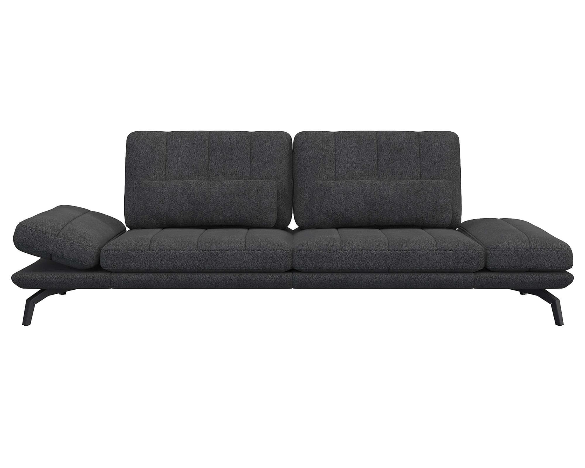 FLEXLUX Tropea 3-Sitzer Funktionssofa Grau mit Verstellfunktion