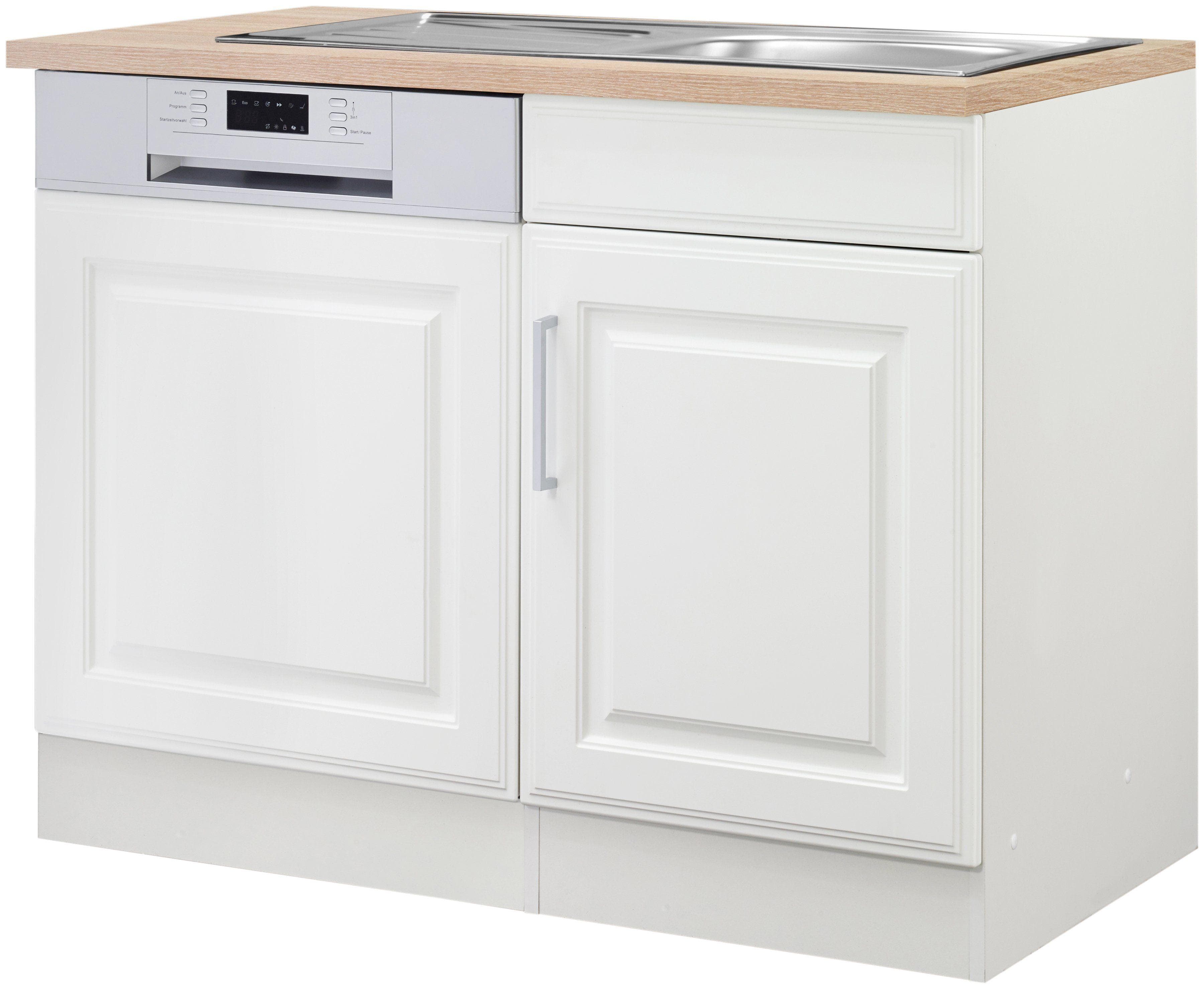 Spülenschrank KOCHSTATION KS-Stockholm Weiß MDF