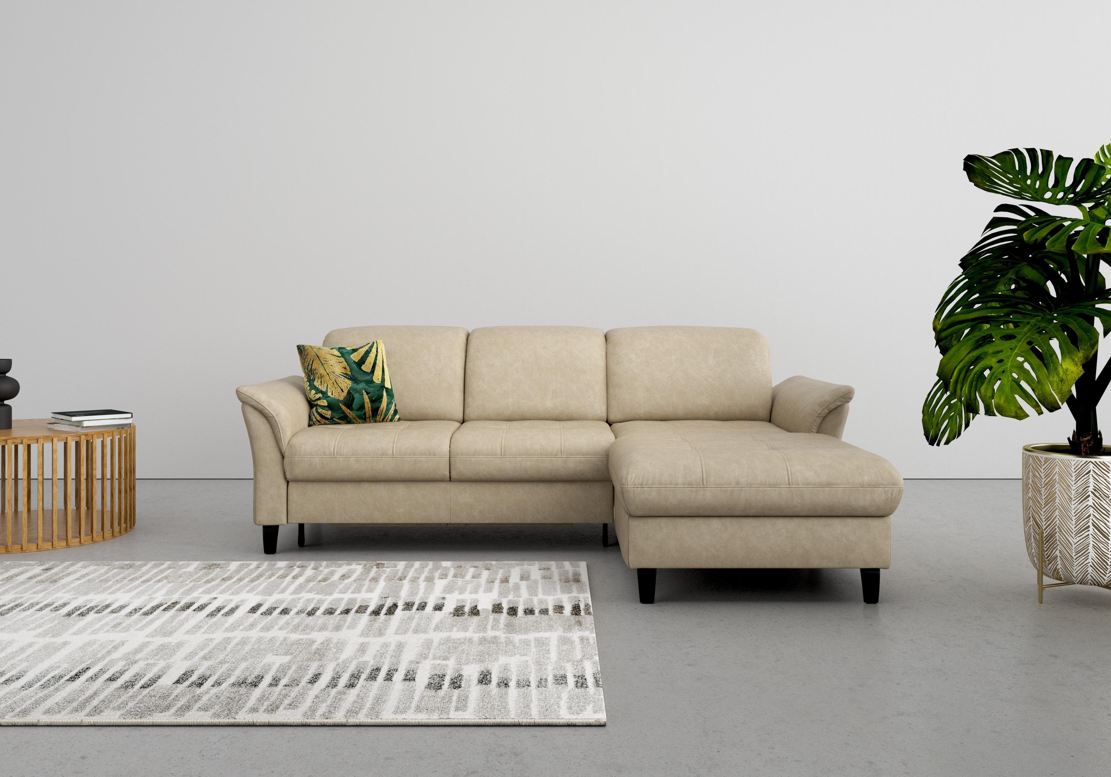 SIT & MORE Ecksofa Maggiore L-Form Beige mit Bettfunktion