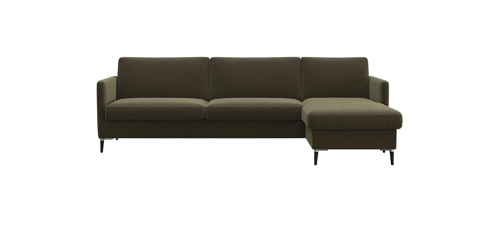 FLEXLUX Ecksofa Fiore L-Form Grün Polyester