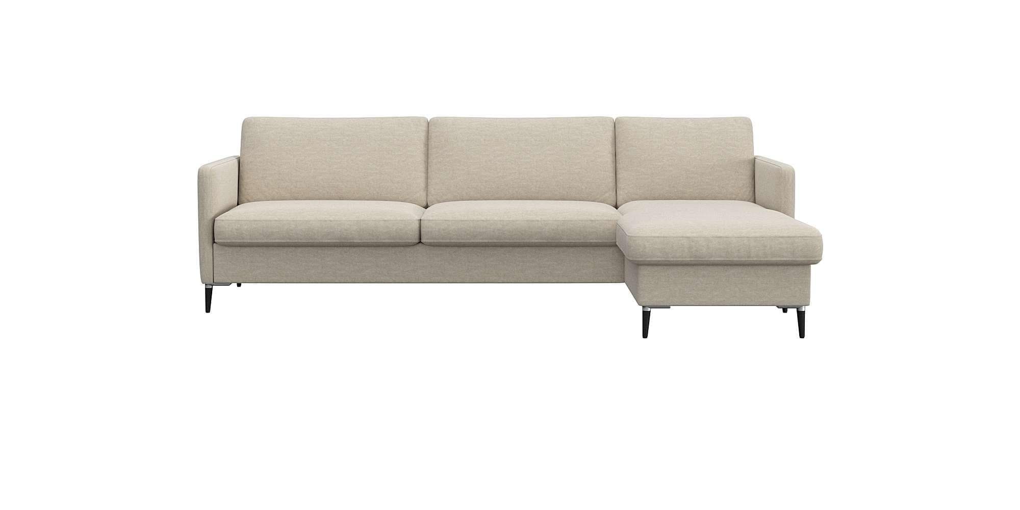 Flexlux Ecksofa Fiore L-Form Weiß mit Stauraum