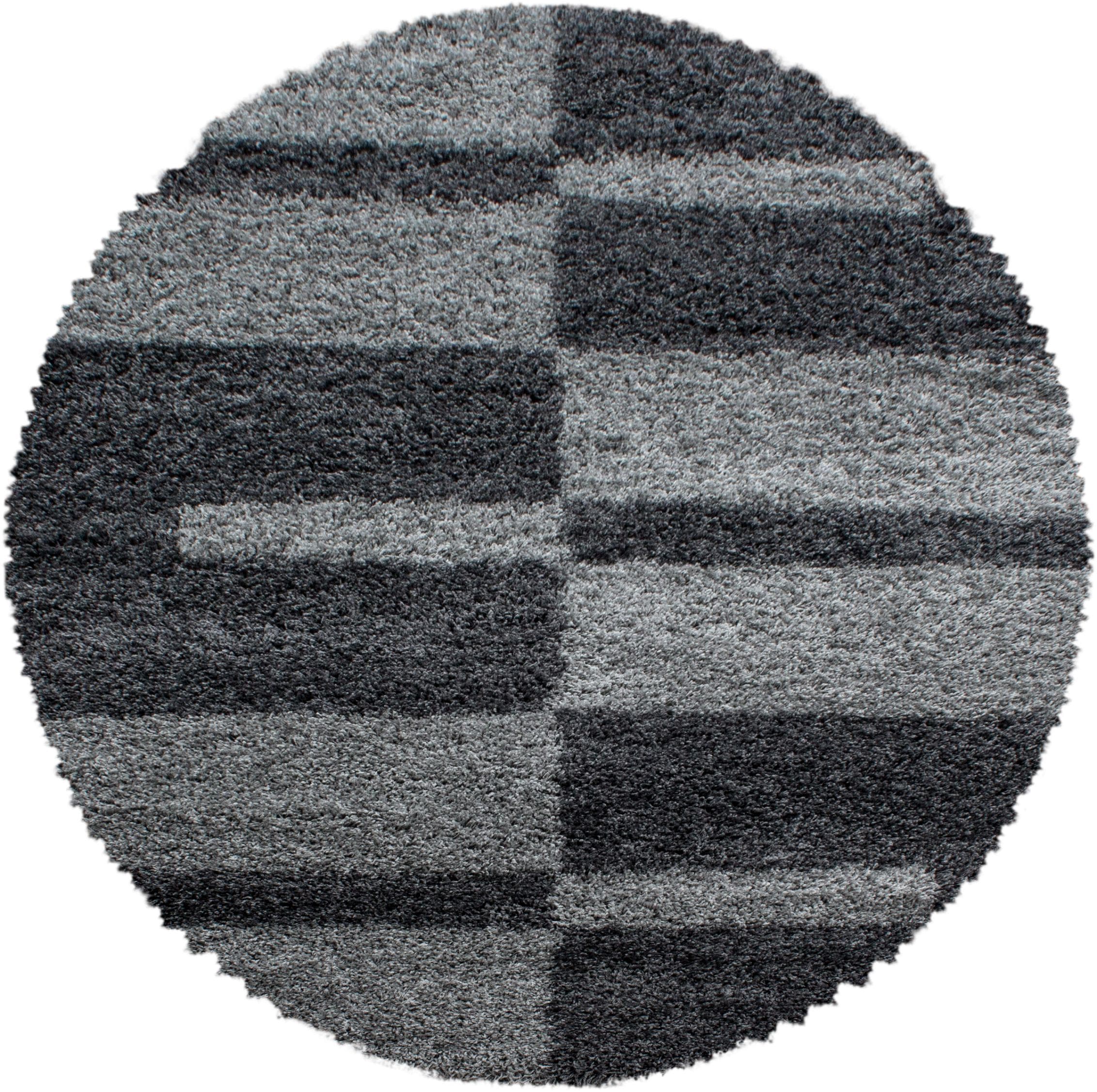 AYYILDIZ TEPPICHE Gala Shaggy 2505 Hochflor-Teppich Grau Rund