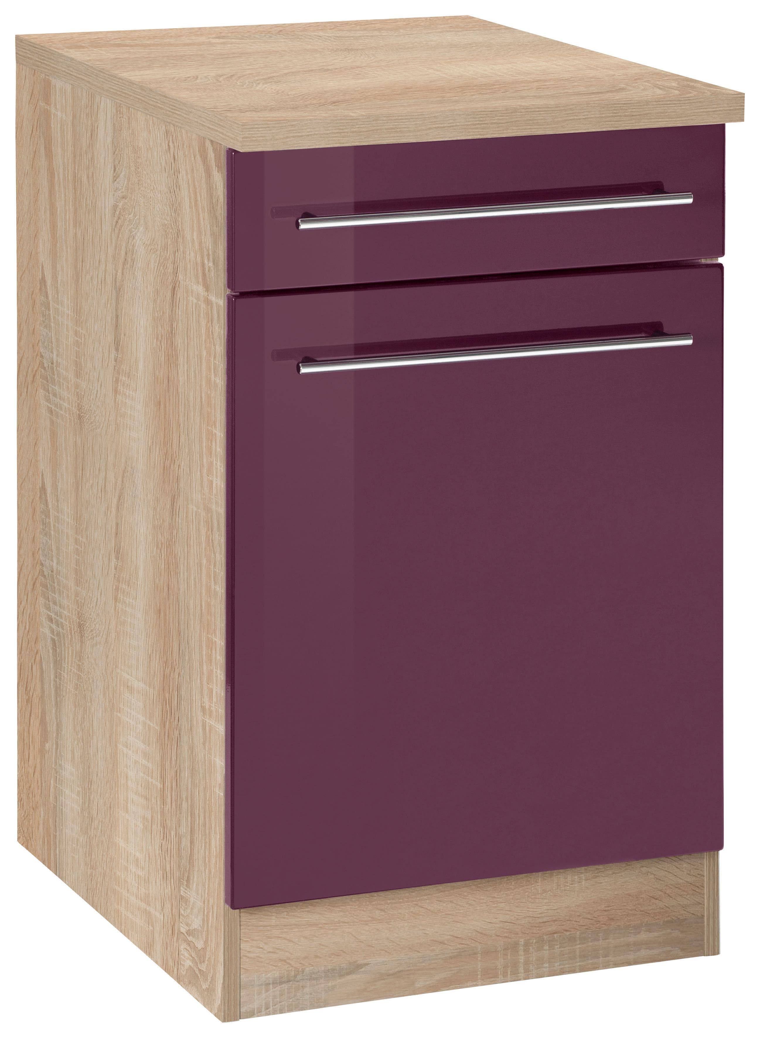 Kochstation KS-Eton Unterschrank Aubergine Hochglanz
