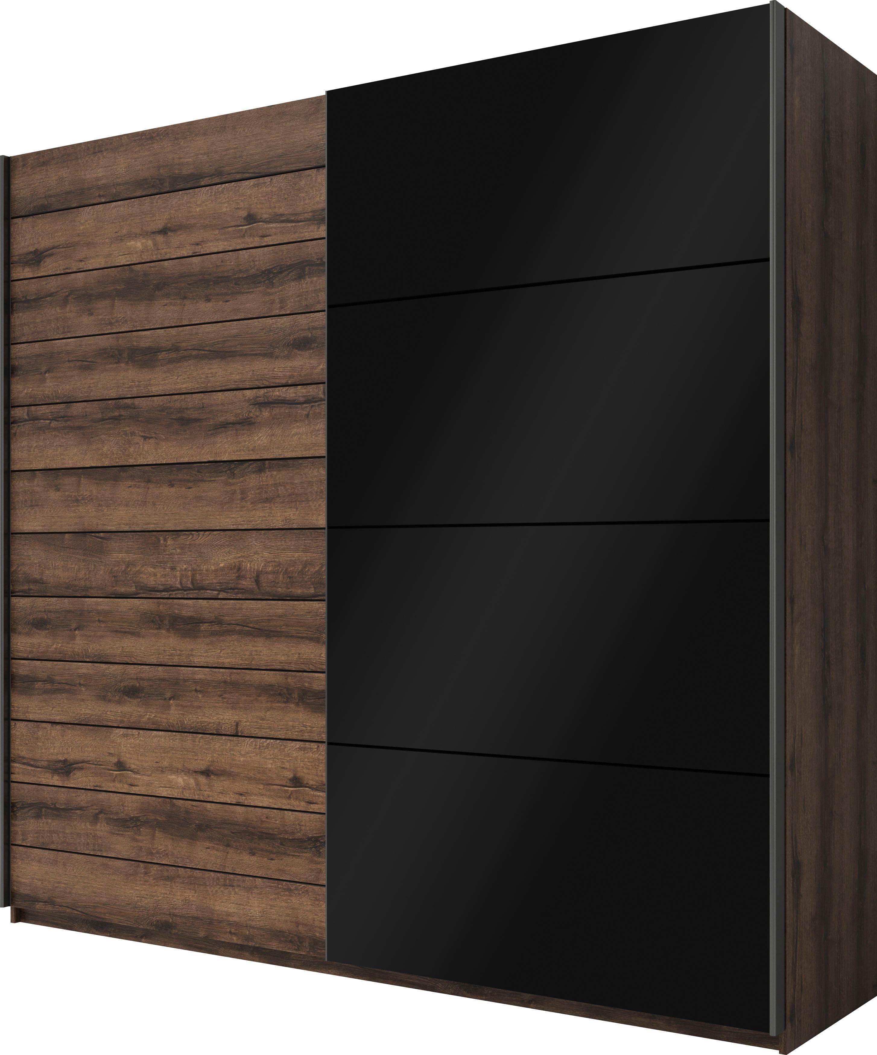 Schwebetürenschrank mit Glasfront & Komplett-Innenausstattung