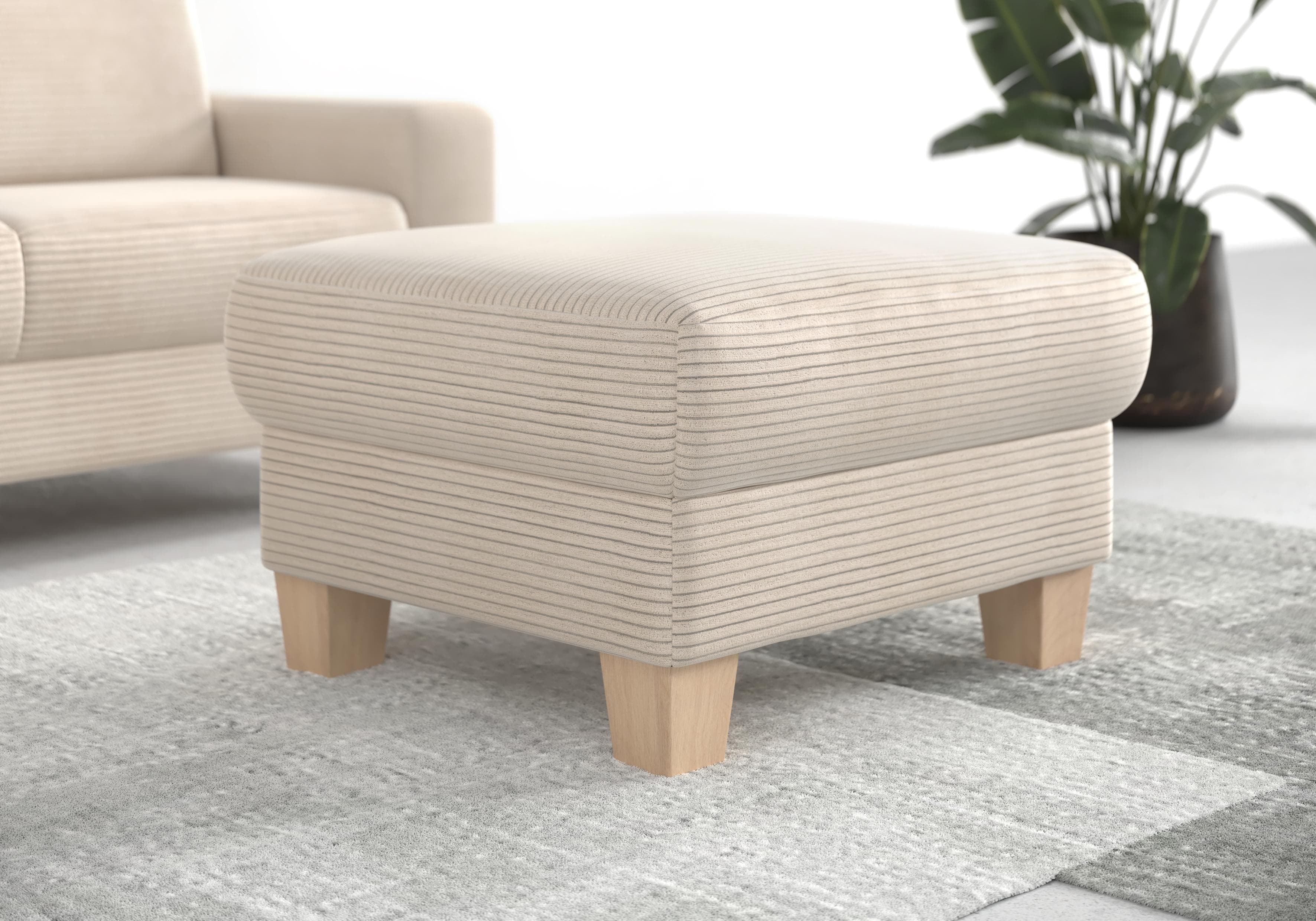 HOME AFFAIRE Polsterhocker Summer mit Stauraum Creme