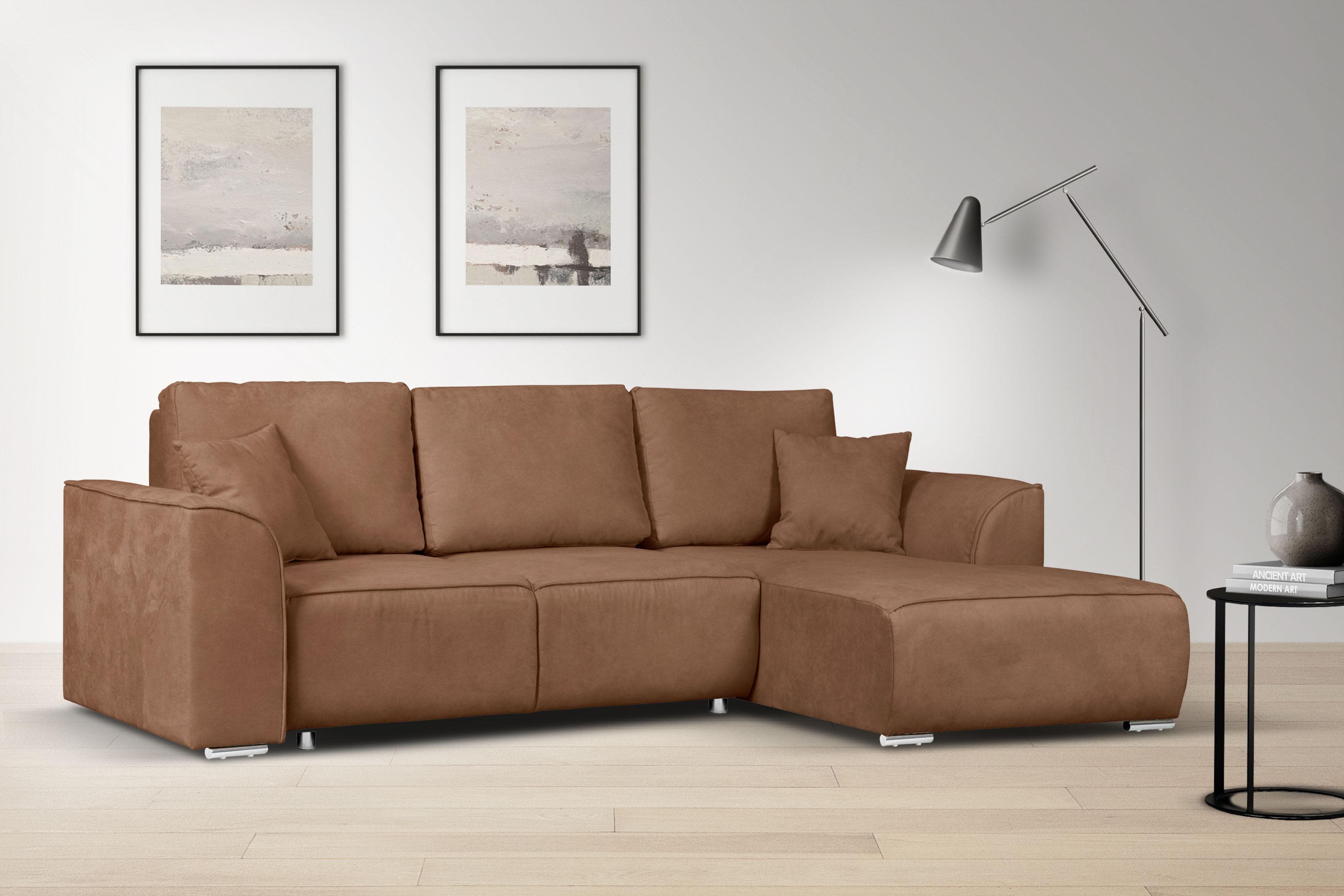 OTTO HOME Ecksofa BEATRICE Curry L-Form mit Schlafsofa und Bettkasten