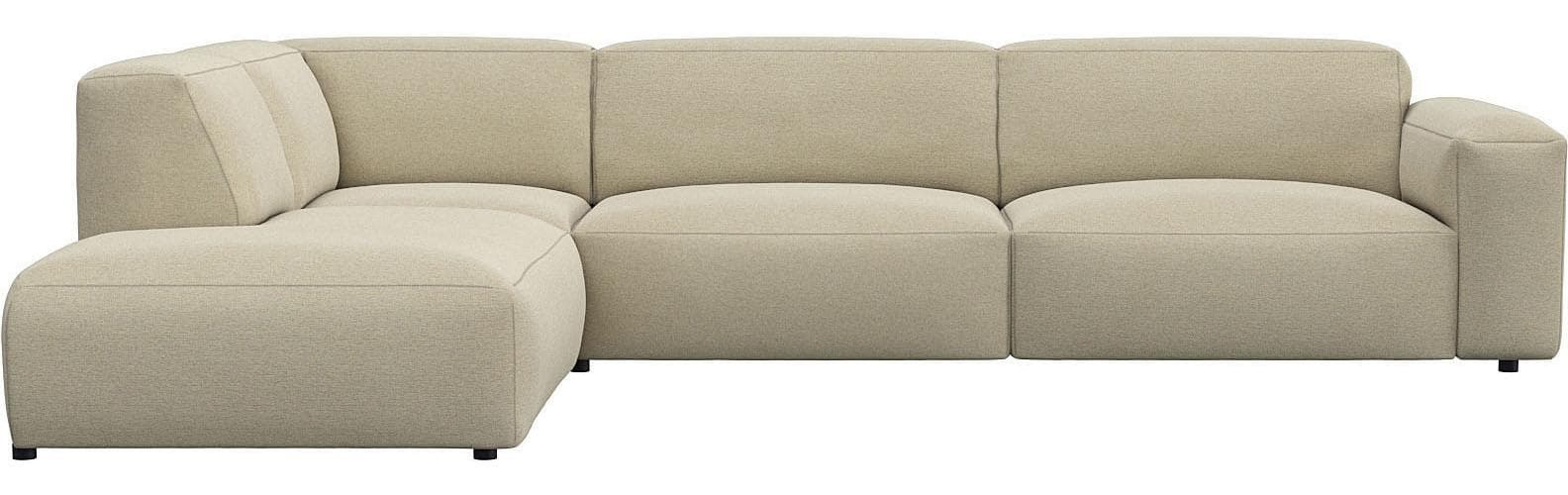 FLEXLUX Ecksofa Lucera Beige Modernes Designsofa mit Kaltschaum