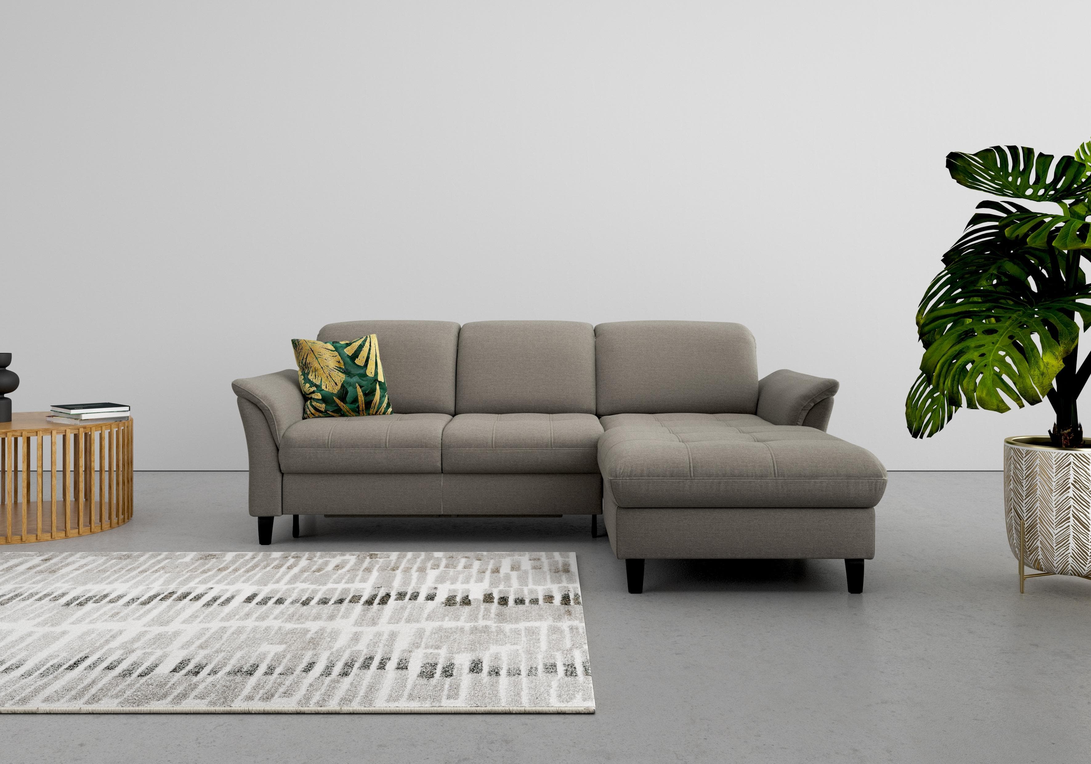 SIT & MORE Ecksofa Maggiore L-Form Braun Bettfunktion Kopfteilverstellung