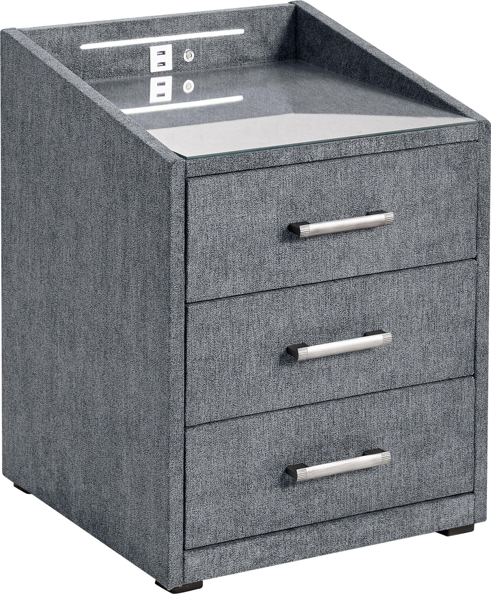 ED EXCITING DESIGN Moon Nachtkonsole Anthrazit mit LED & USB