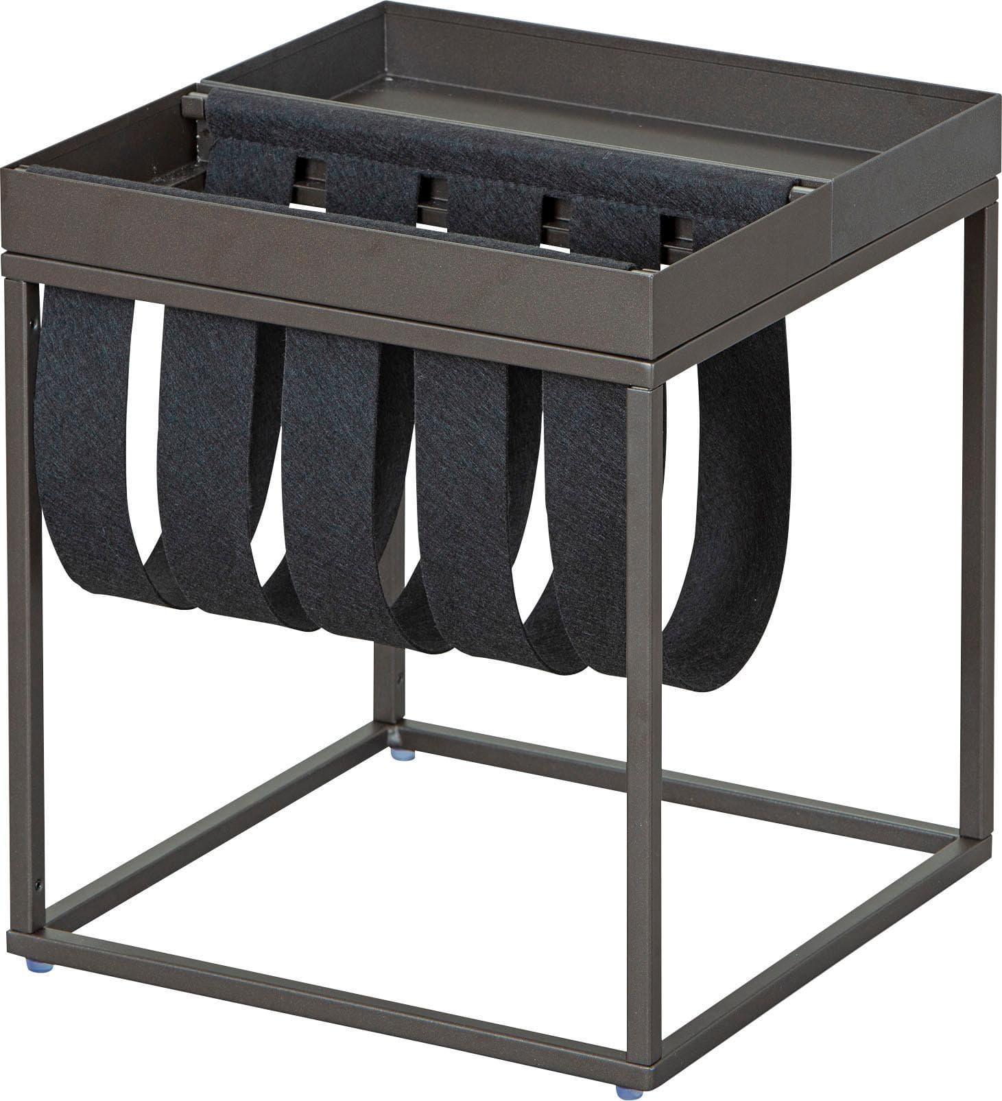 Beistelltisch INTER LINK Club NY Mellow Rose Grau mit Filz-Ablagefach