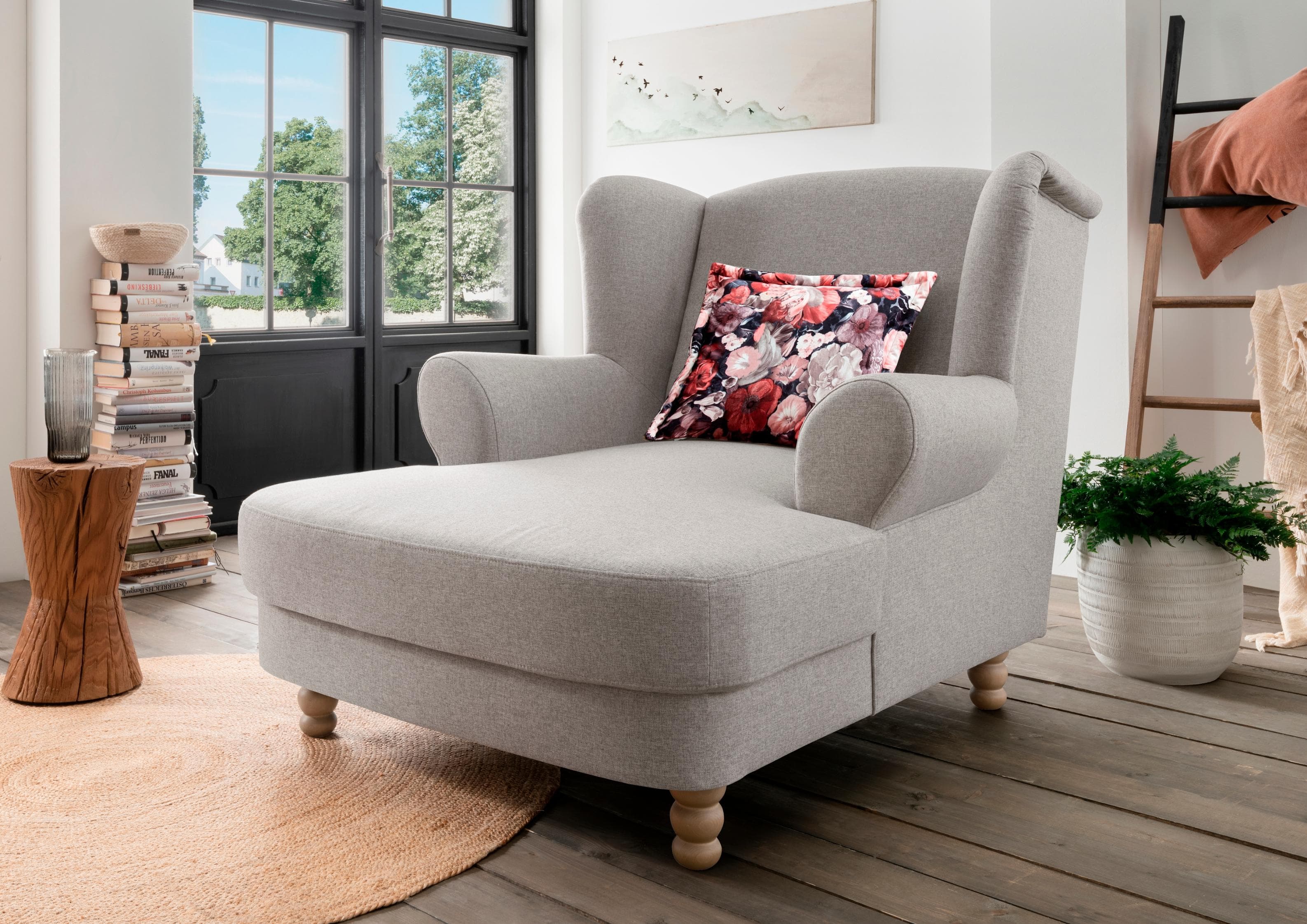 HOME AFFAIRE Loveseat Tassilo Grau Polyester