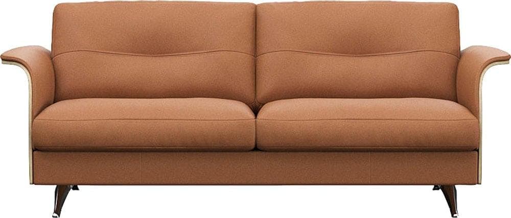 FLEXLUX Glow Sofa Couch 2,5-Sitzer Echtleder Braun Walnuss