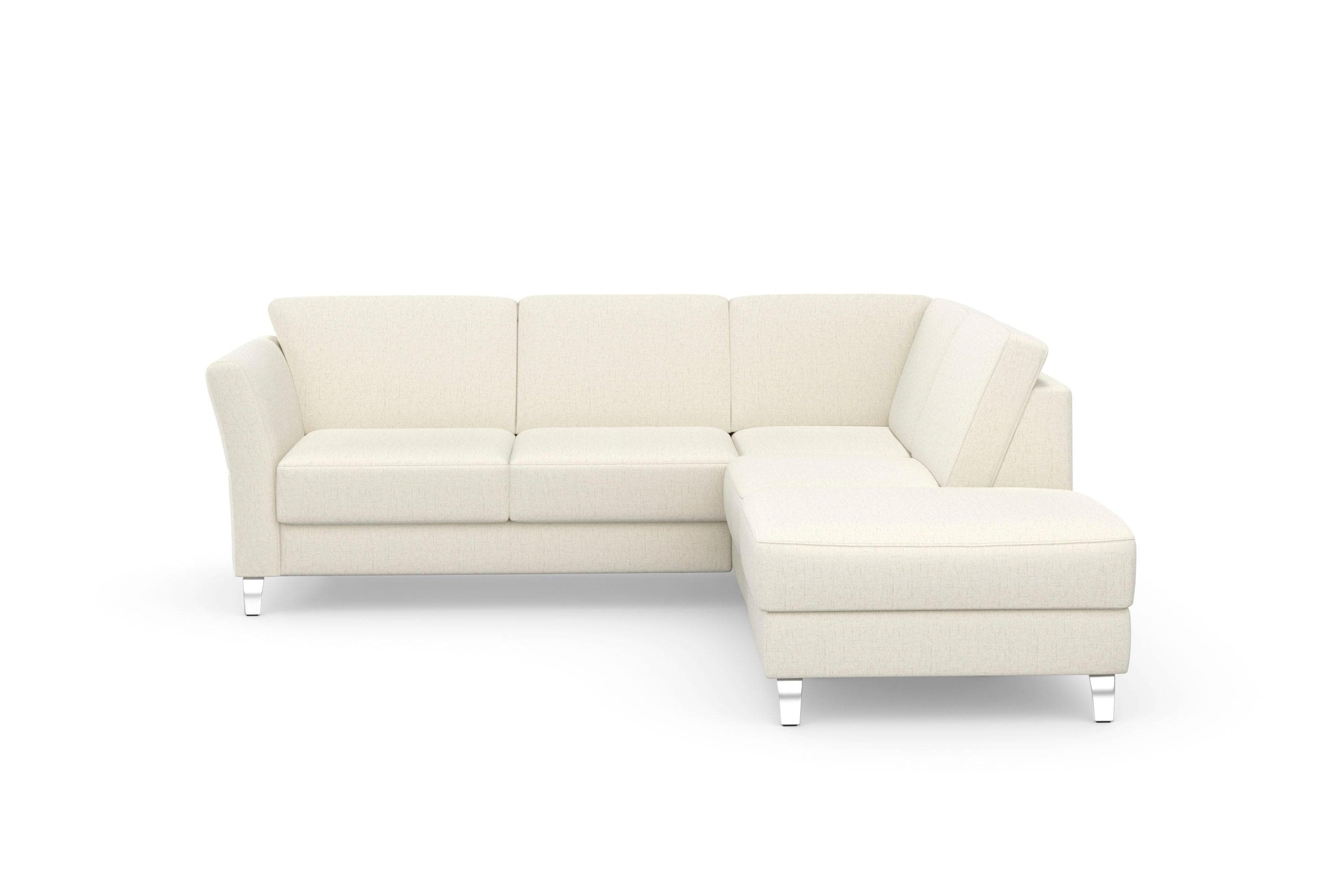 SIT & MORE Ecksofa Visby L-Form Beige Leinen