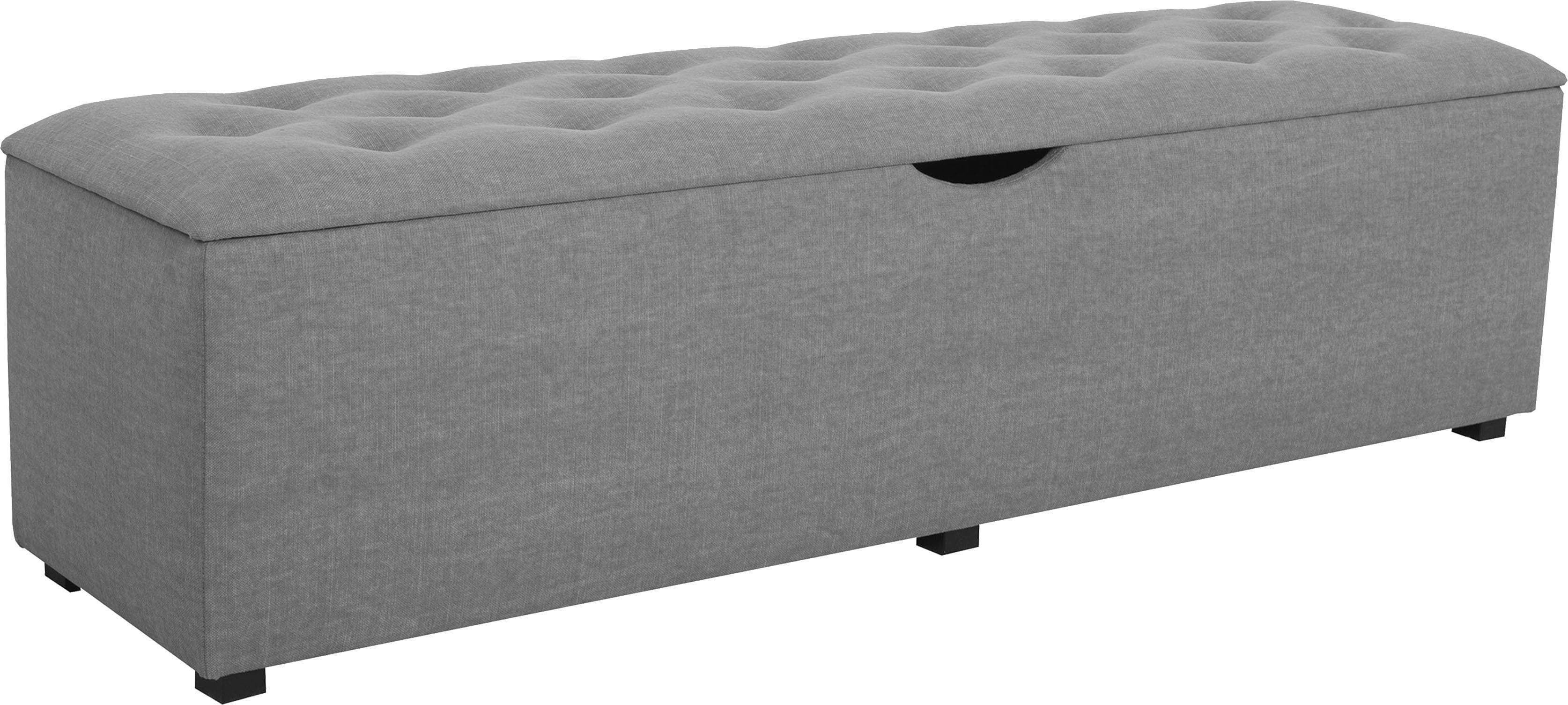 Home Affaire Hockerbank Knobbed Grau mit Stauraum