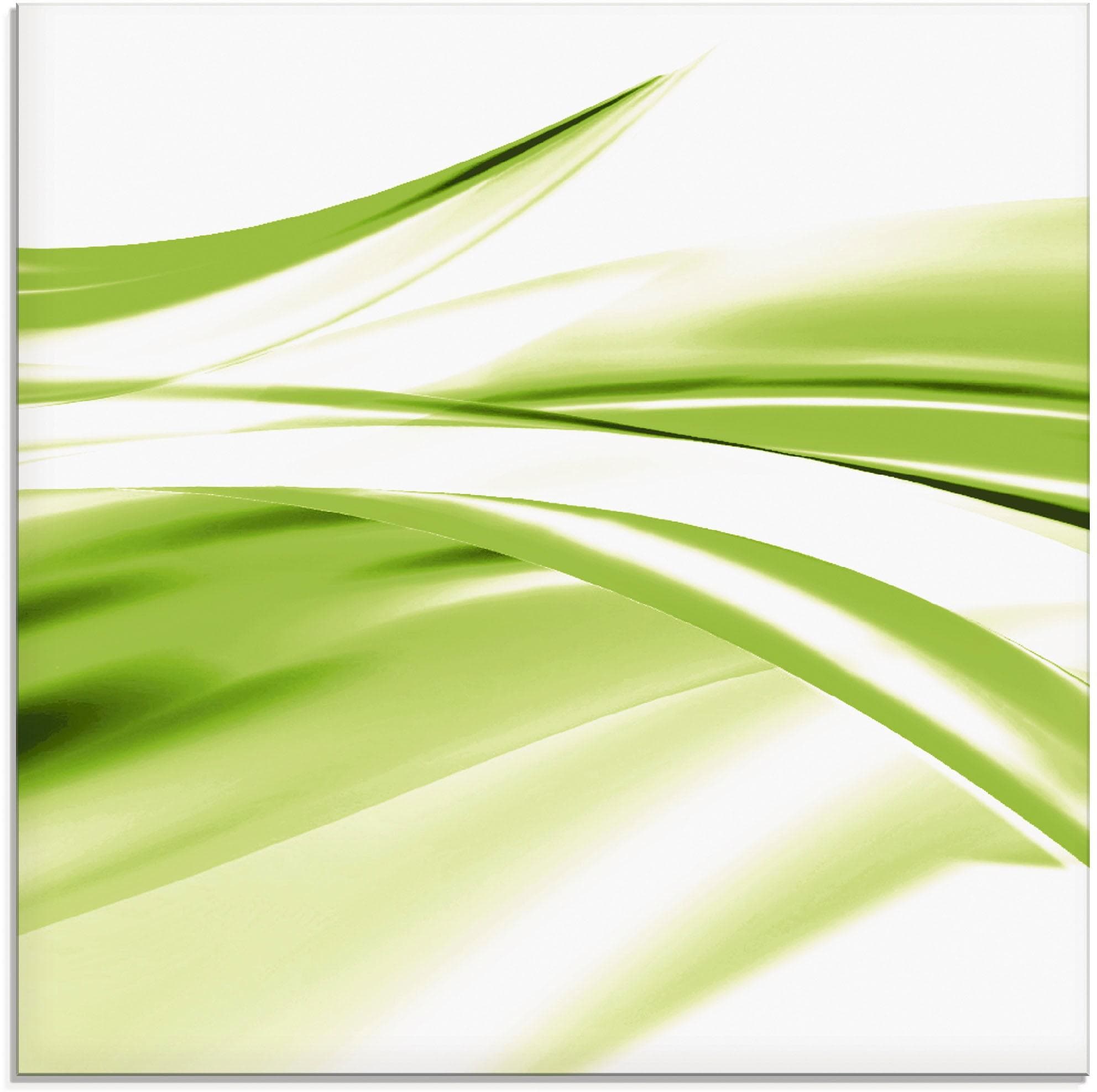 Glasbild ARTLAND "Schöne Welle - Abstrakt" Grün