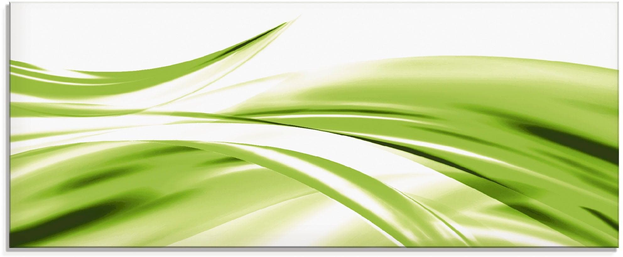 Glasbild ARTLAND Schöne Welle Abstrakt Grün