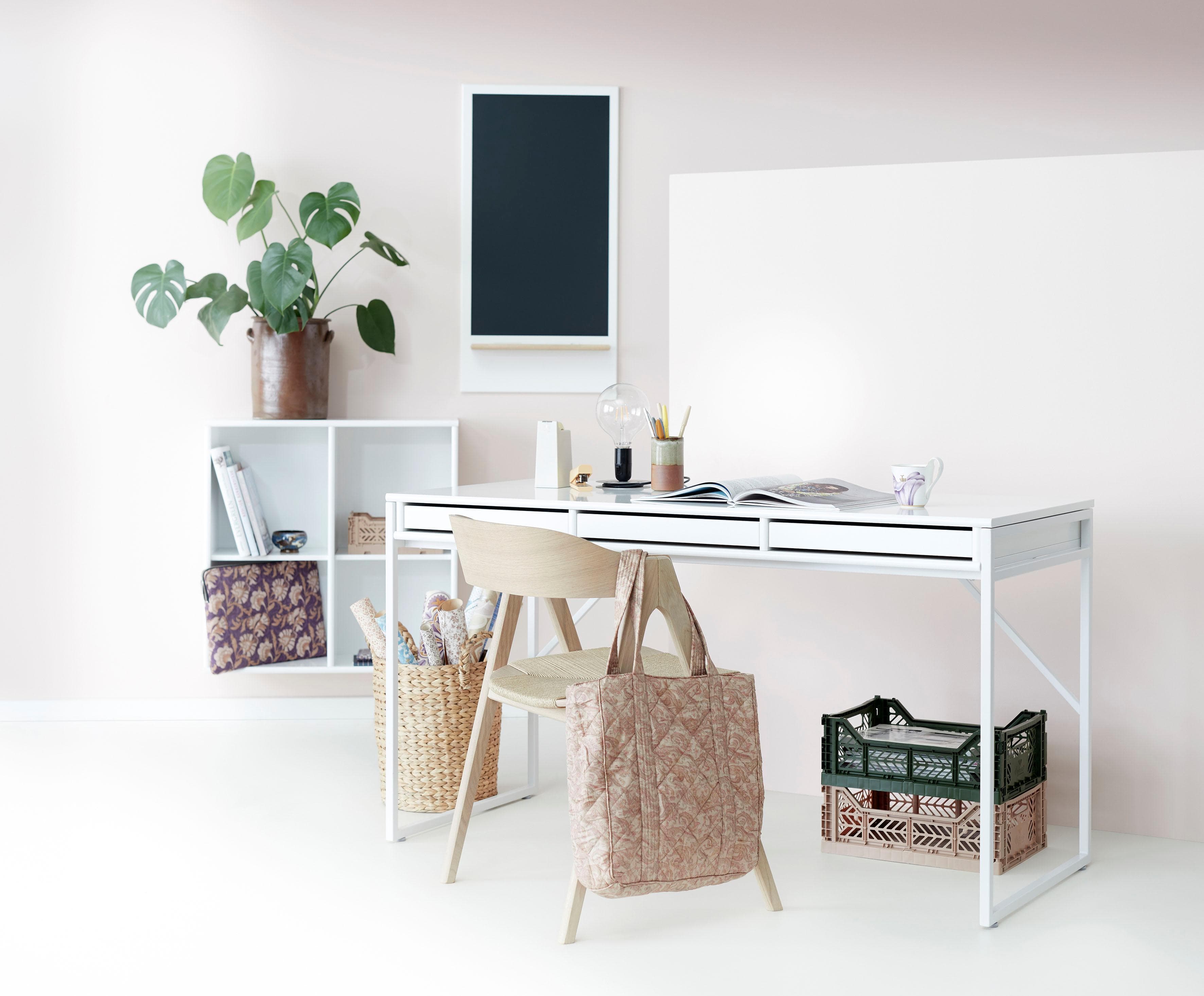 HAMMEL FURNITURE Mistral Schreibtisch Weiß Eiche Massivholz