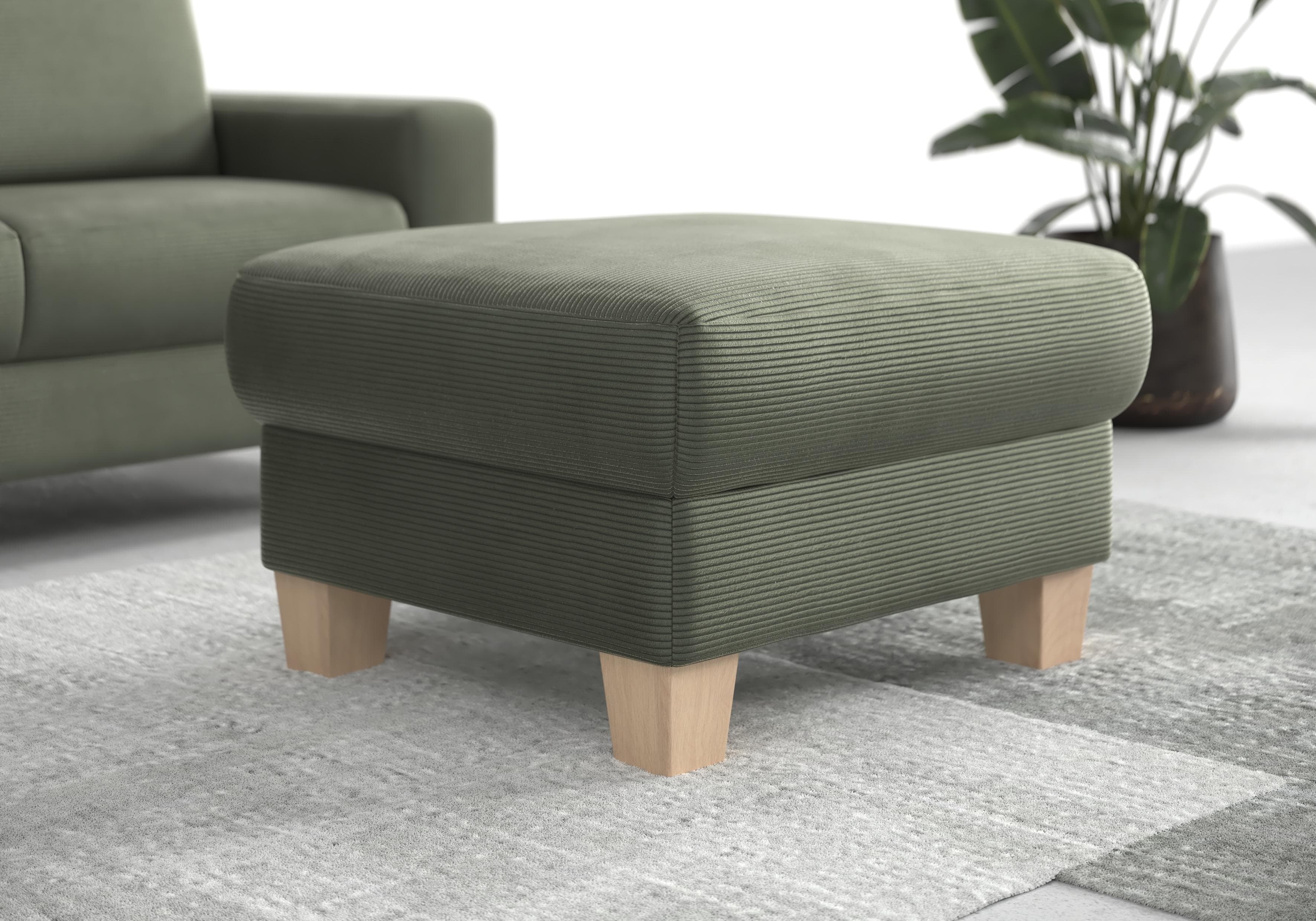 HOME AFFAIRE Polsterhocker Summer mit Stauraum Olivgrün