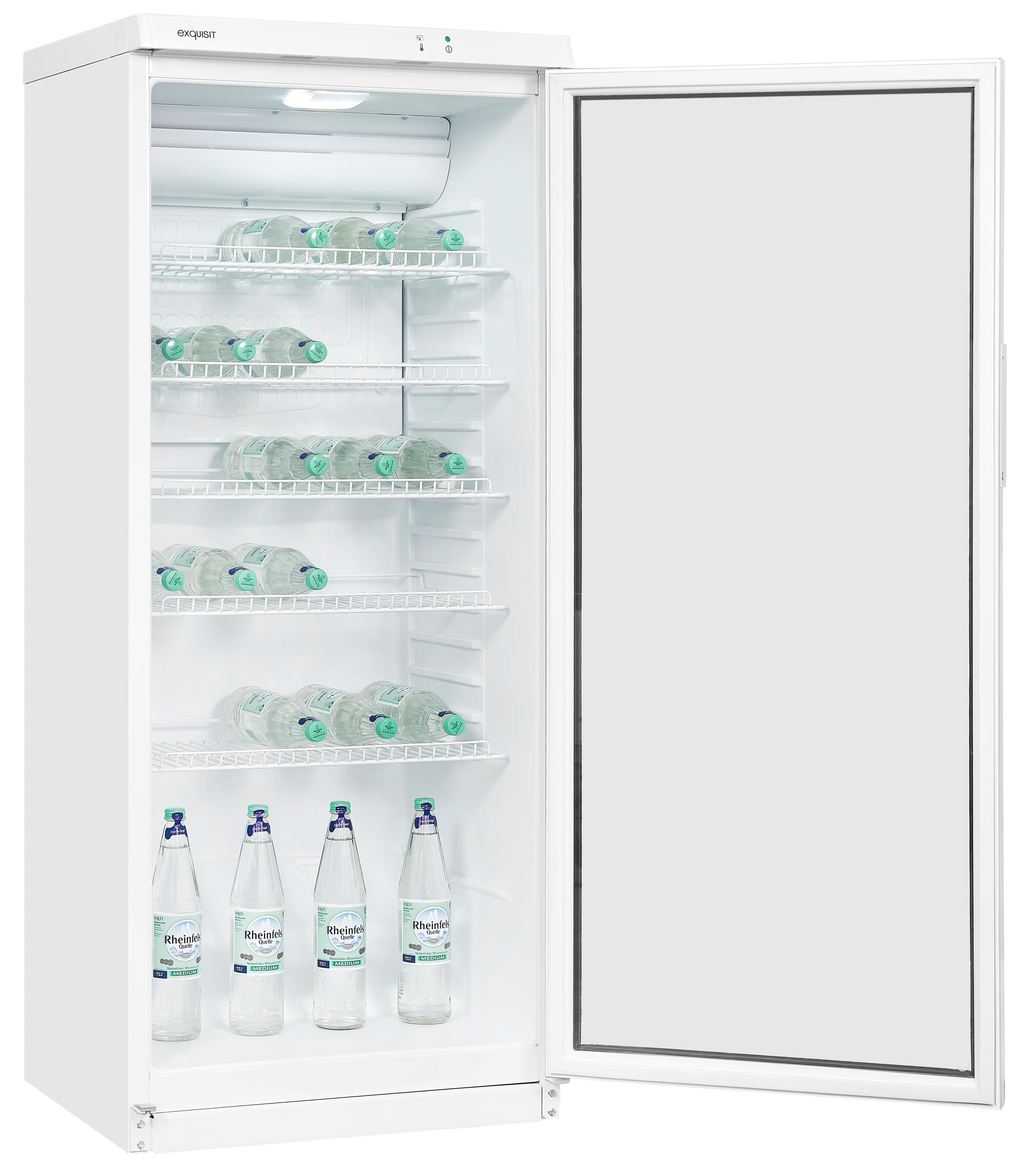 Exquisit Getränkekühlschrank GKS290-GT-280E Weiß Umluftkühlung