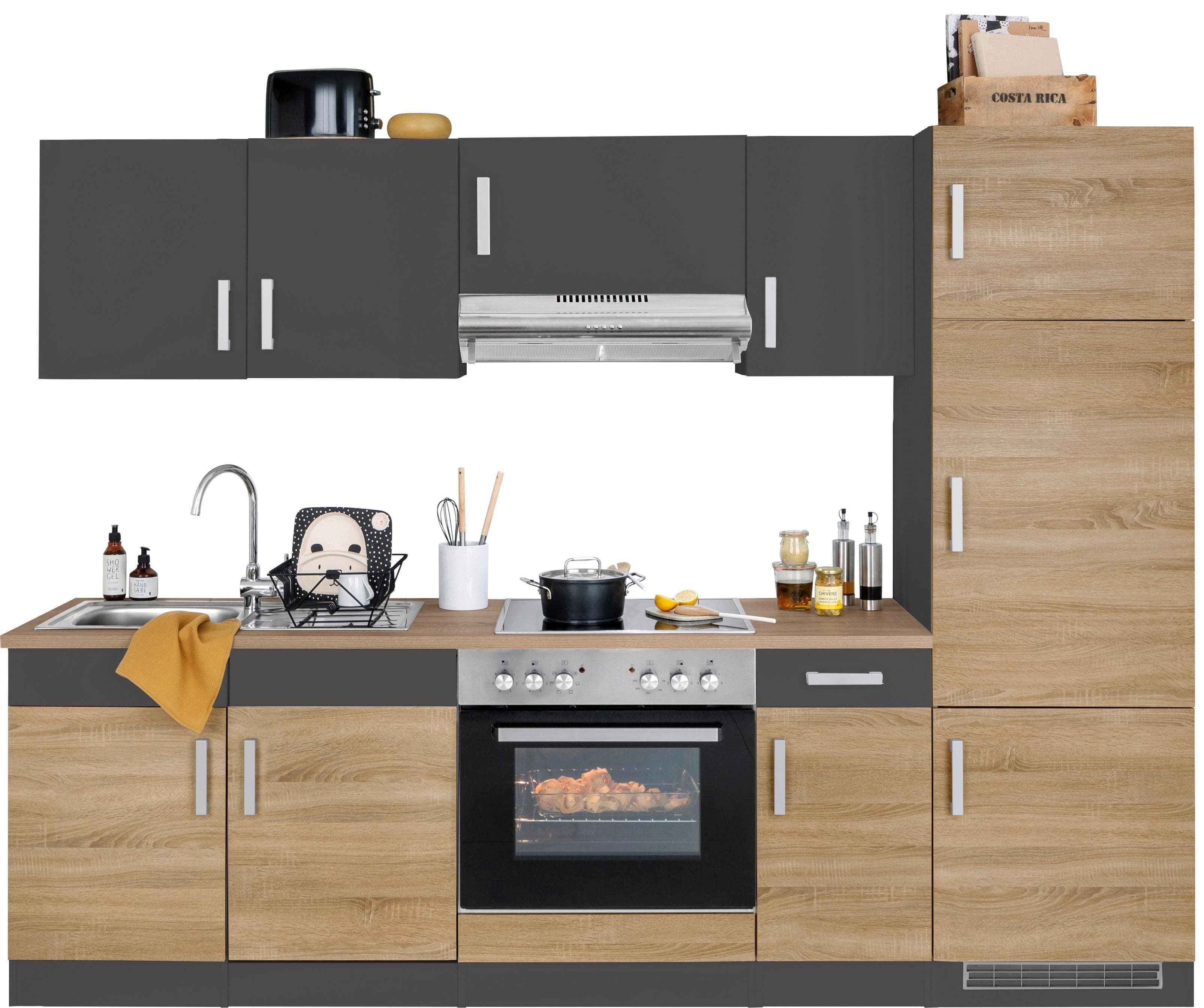 KOCHSTATION "KS-Gera" Breite 270 cm, wahlweise mit E-Geräten, mit Arbeitsplatte