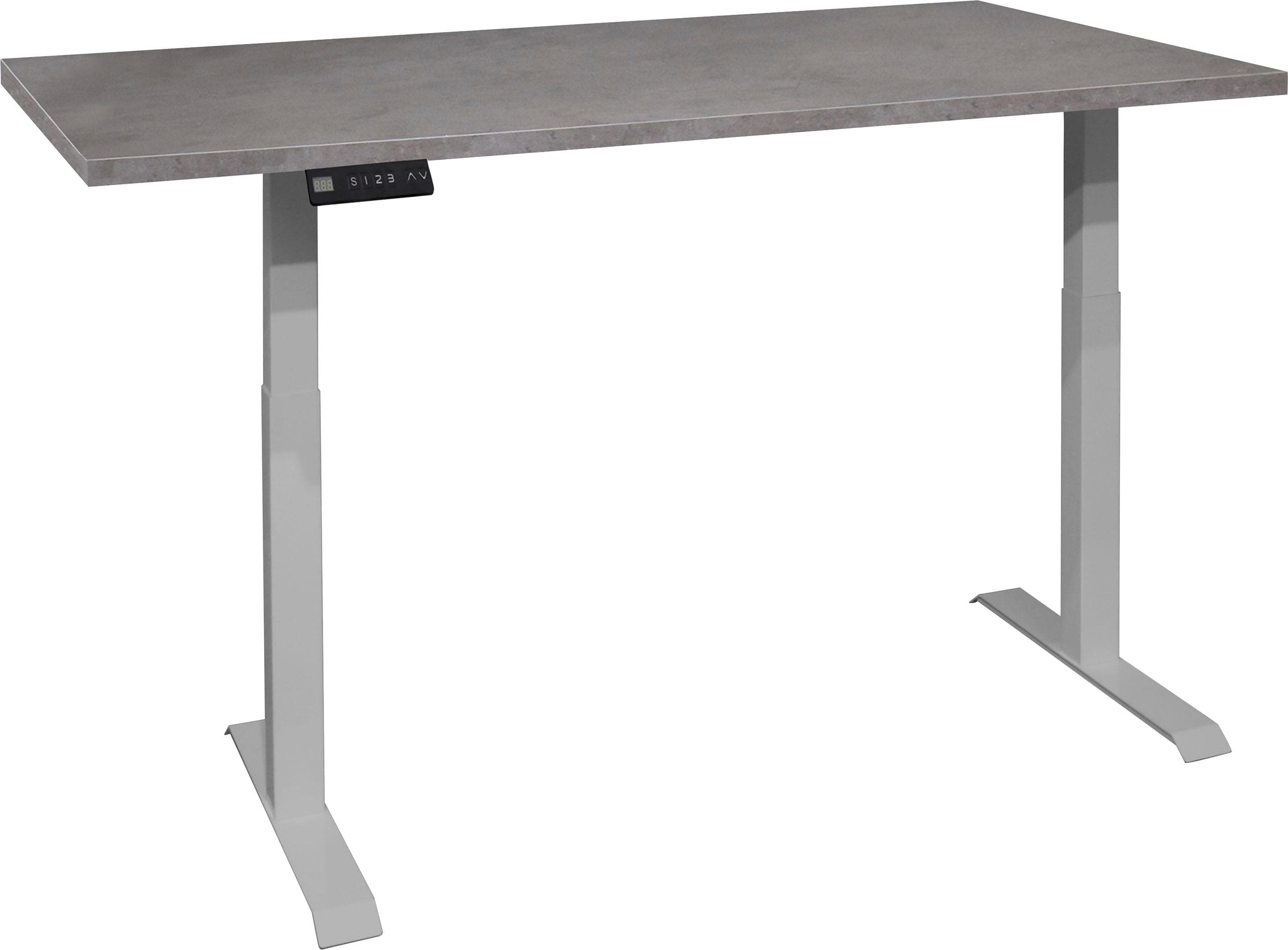 Mäusbacher Big System Office Schreibtisch Silber Graphit 180 cm Elektrisch Höhenverstellbar