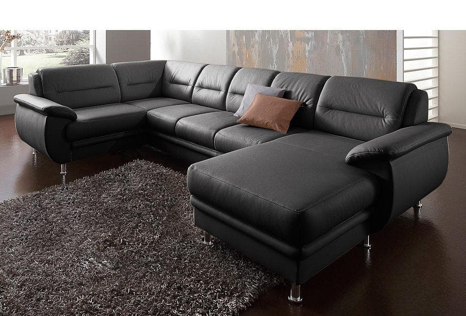 SIT & MORE Wohnlandschaft Mailand U-Form Schwarz