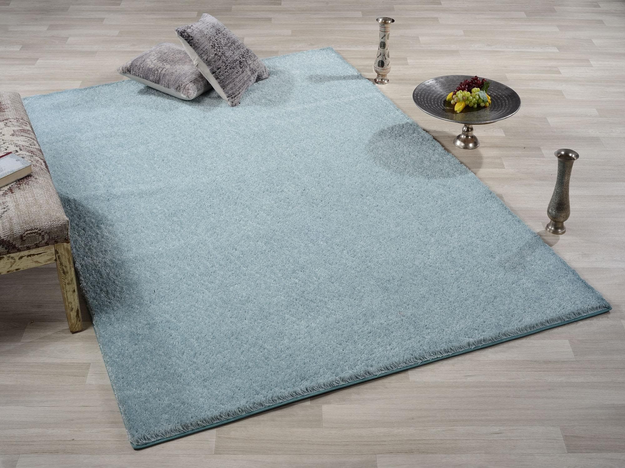 Hochflor-Teppich Solo Gr. 6 Türkis Kunstfaser Gallery M