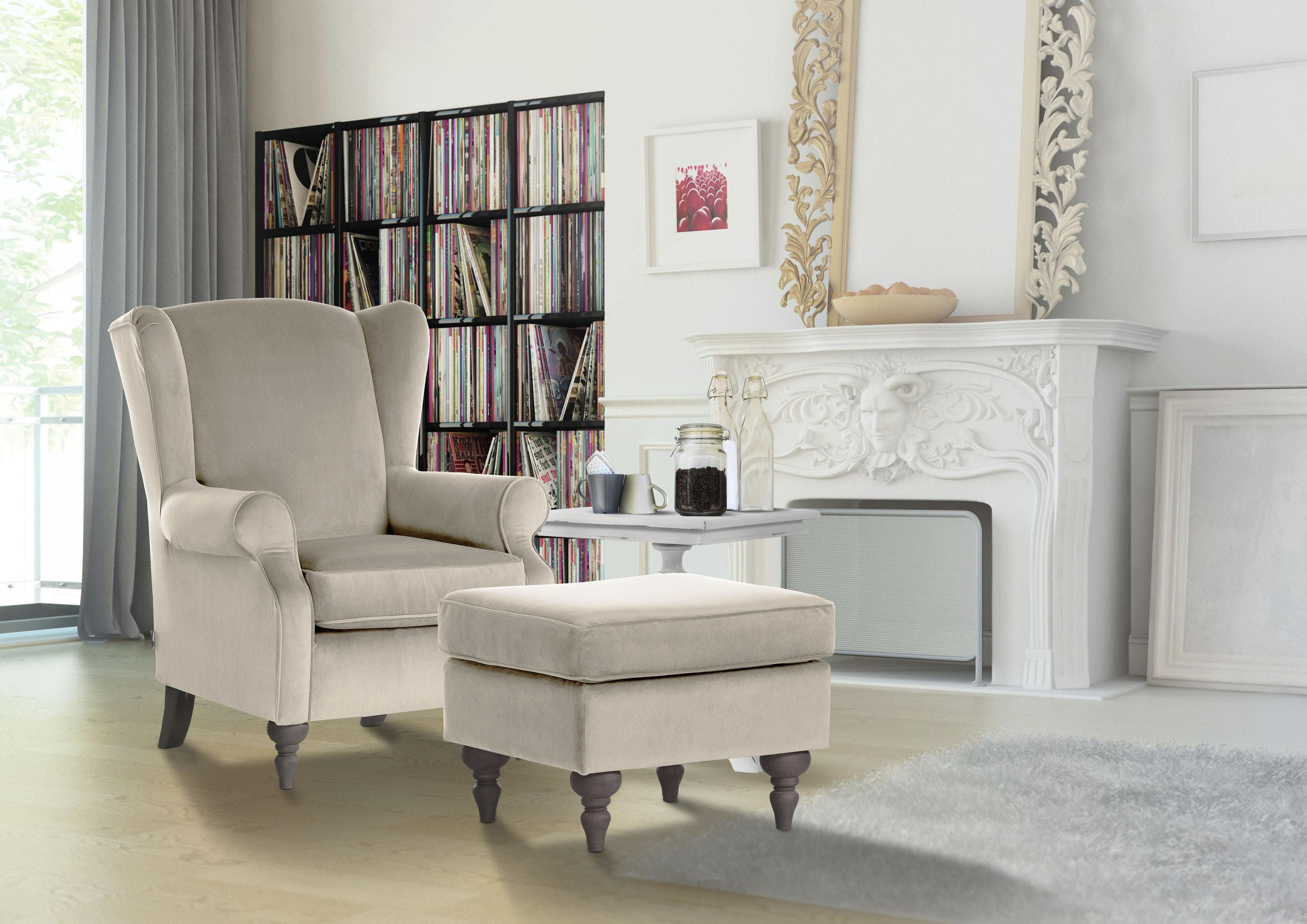 GUTMANN FACTORY Ohrensessel Beige Polyester Sessel