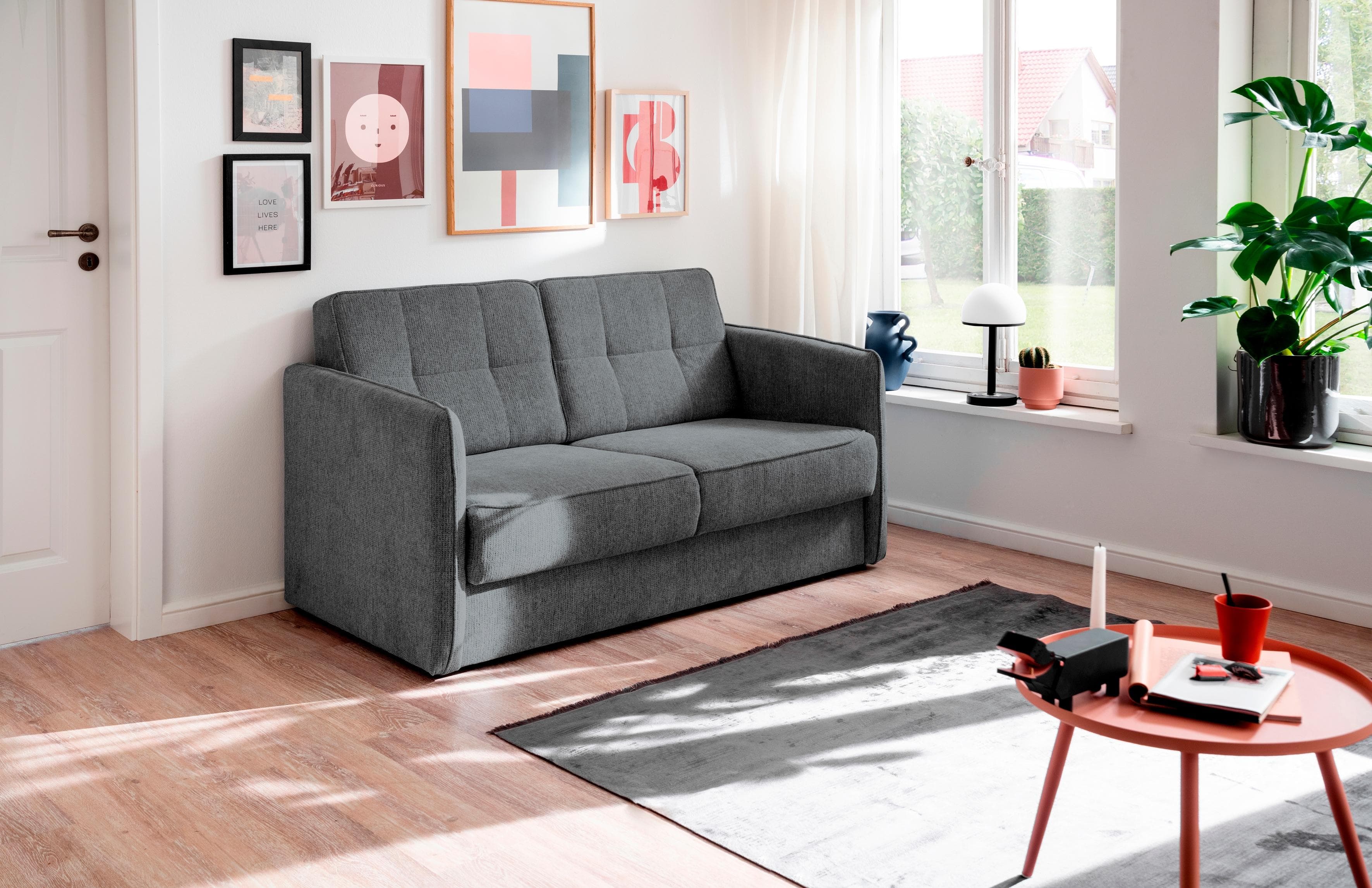 Home affaire Schlafsofa Milano Grau Anthrazit mit Liegefunktion