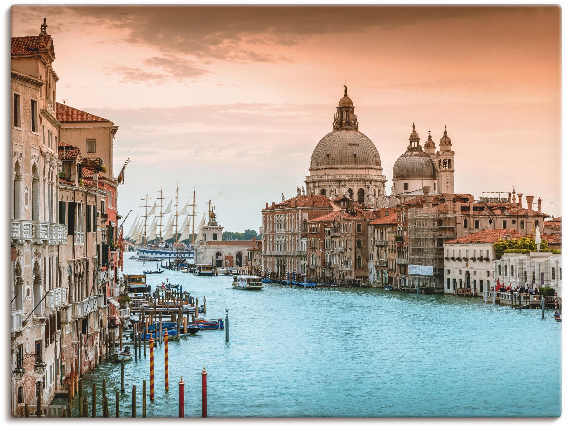 ARTLAND Wandbild Venedig Canal Grande I Braun Leinwandbild