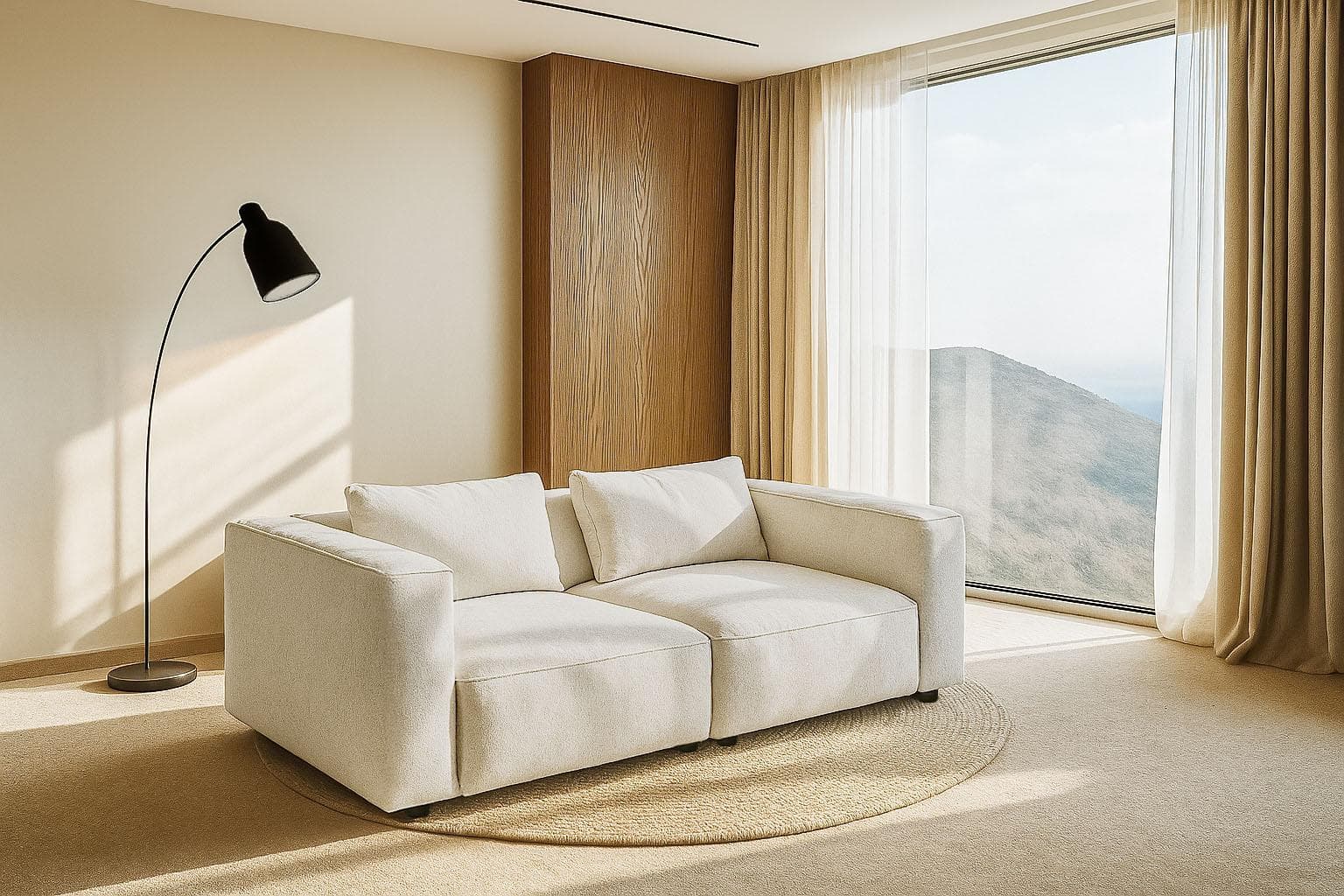 HOME AFFAIRE Tvinnet 3-Sitzer Sofa beige Natur