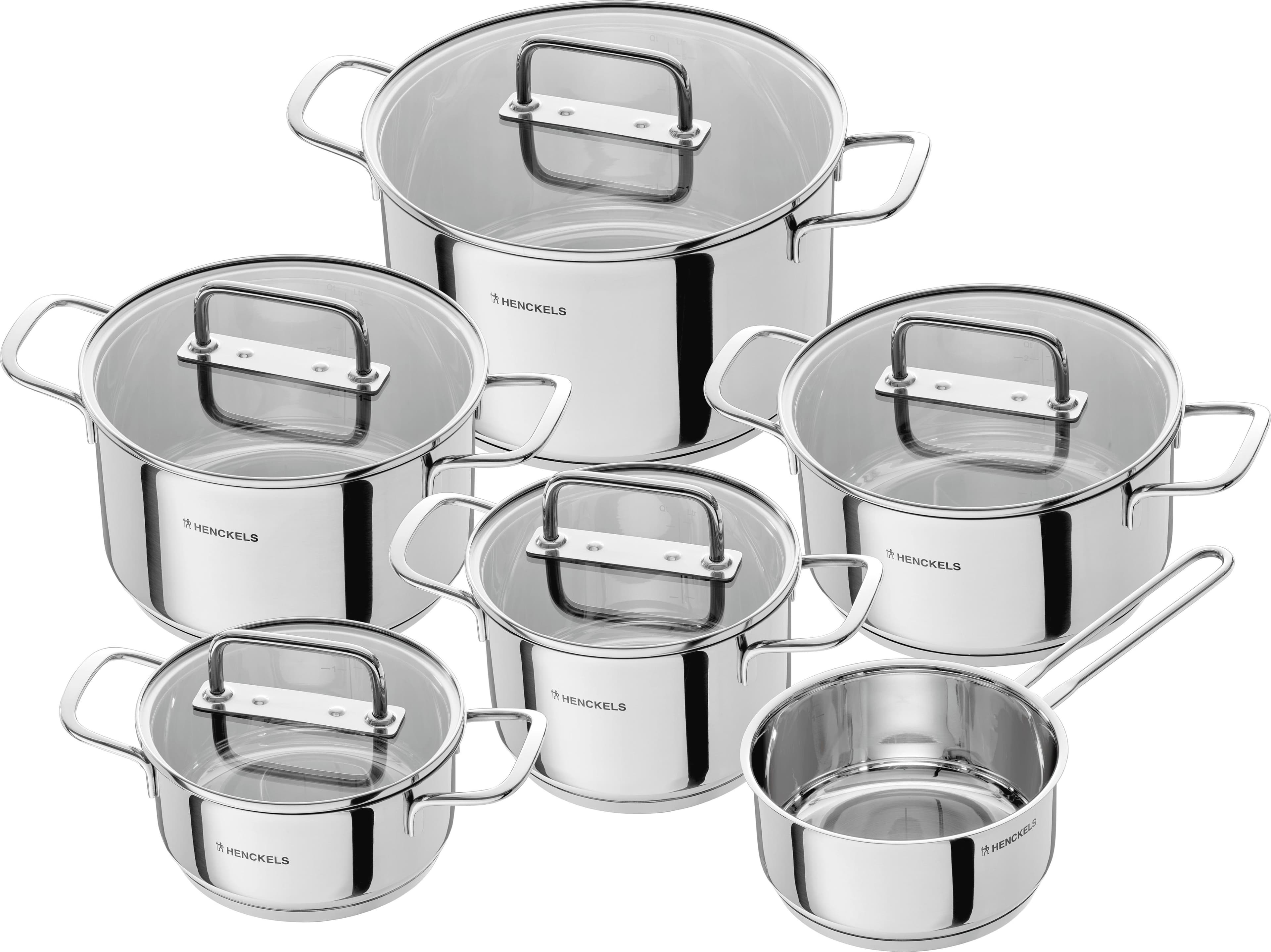 HENCKELS BY ZWILLING Topf-Set Fall Silber Induktionsgeeignet Glasdeckel