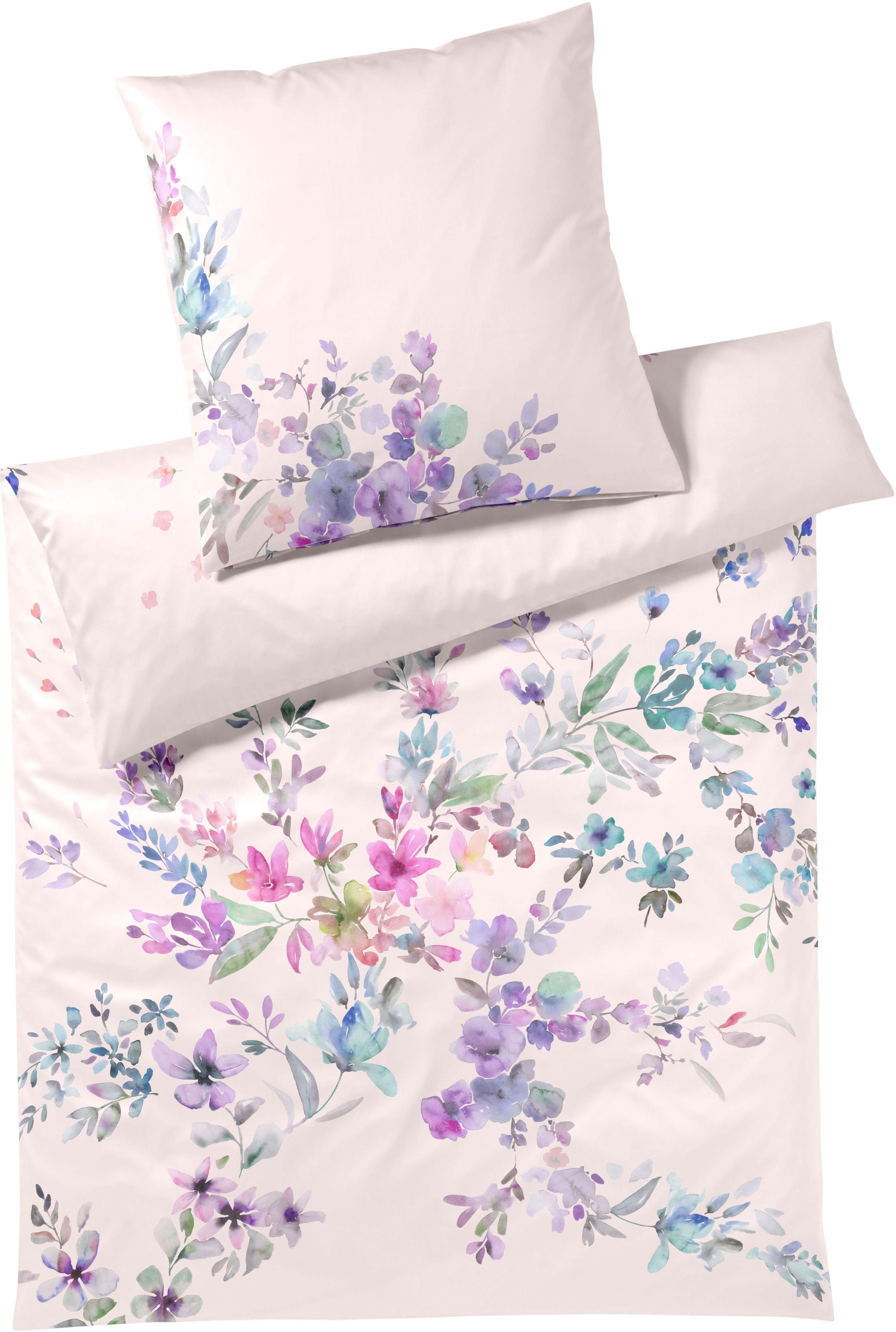 Elegante Bettwäsche aus Baumwolle und Mako-Jersey in Pastellrosa