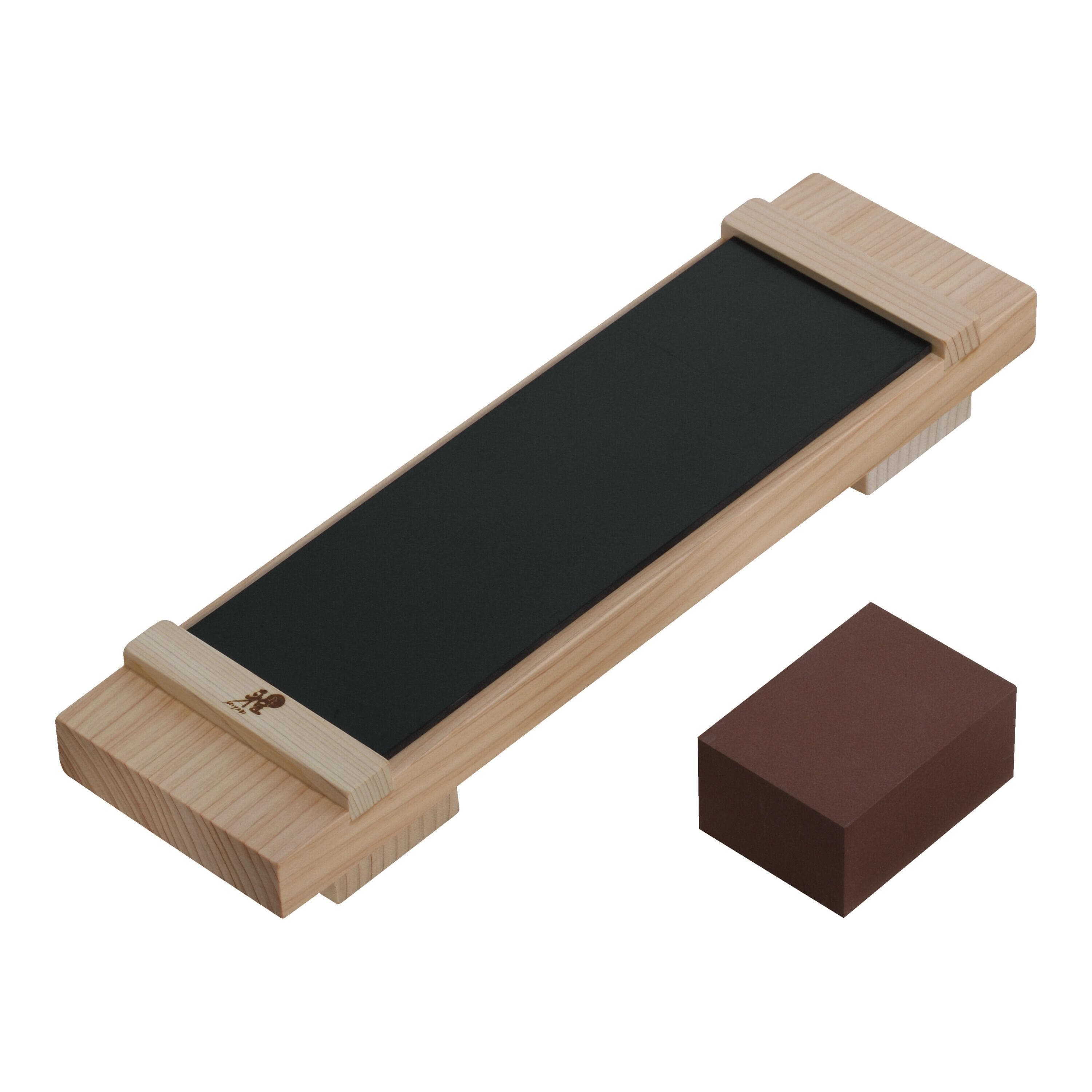 MIYABI Basis Kit Hinoki Holz Messerschärfer mit Toishi Pro Stein