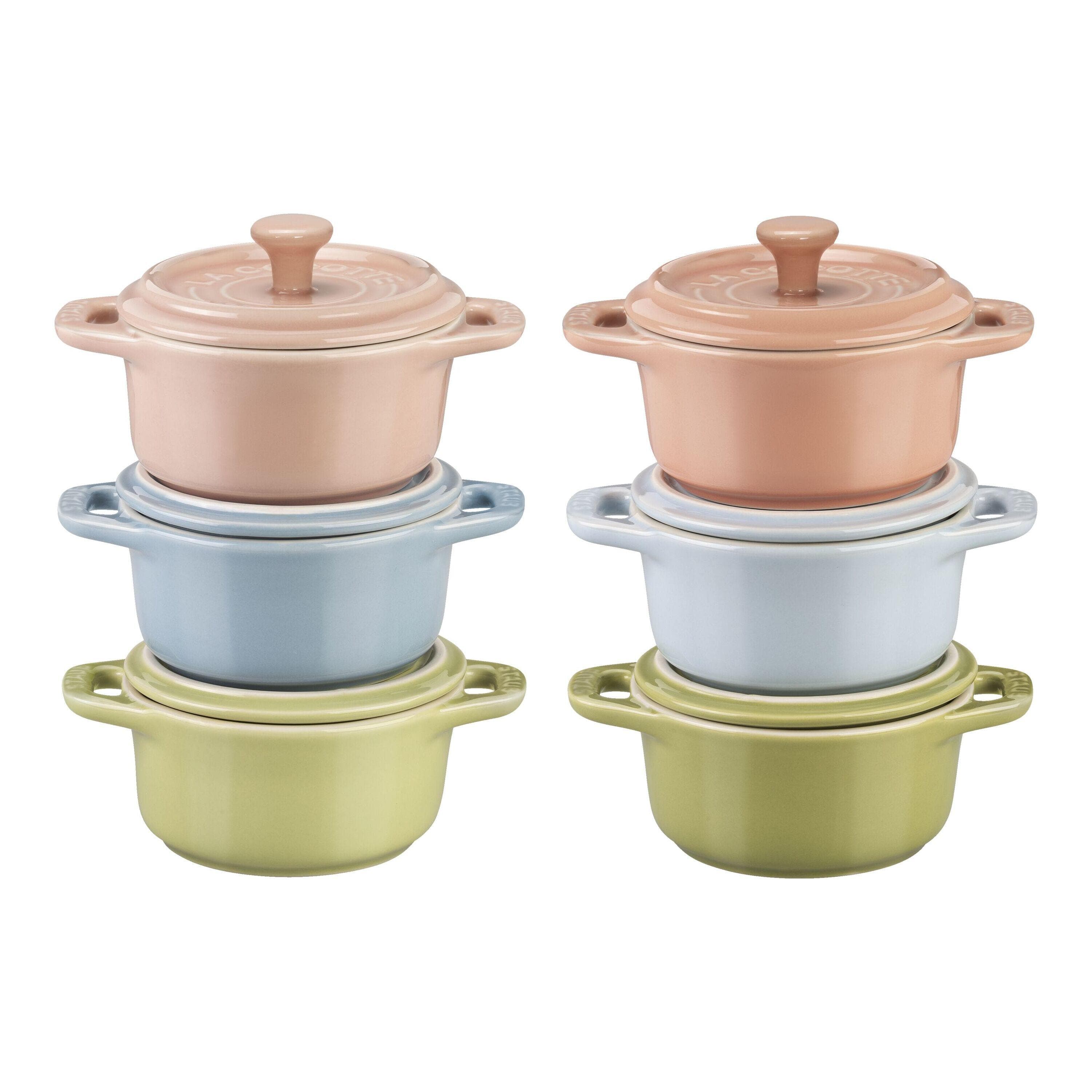 Staub Ceramique Cocotte Set Macaron 6-tlg. Keramik Rosa Blau Grün