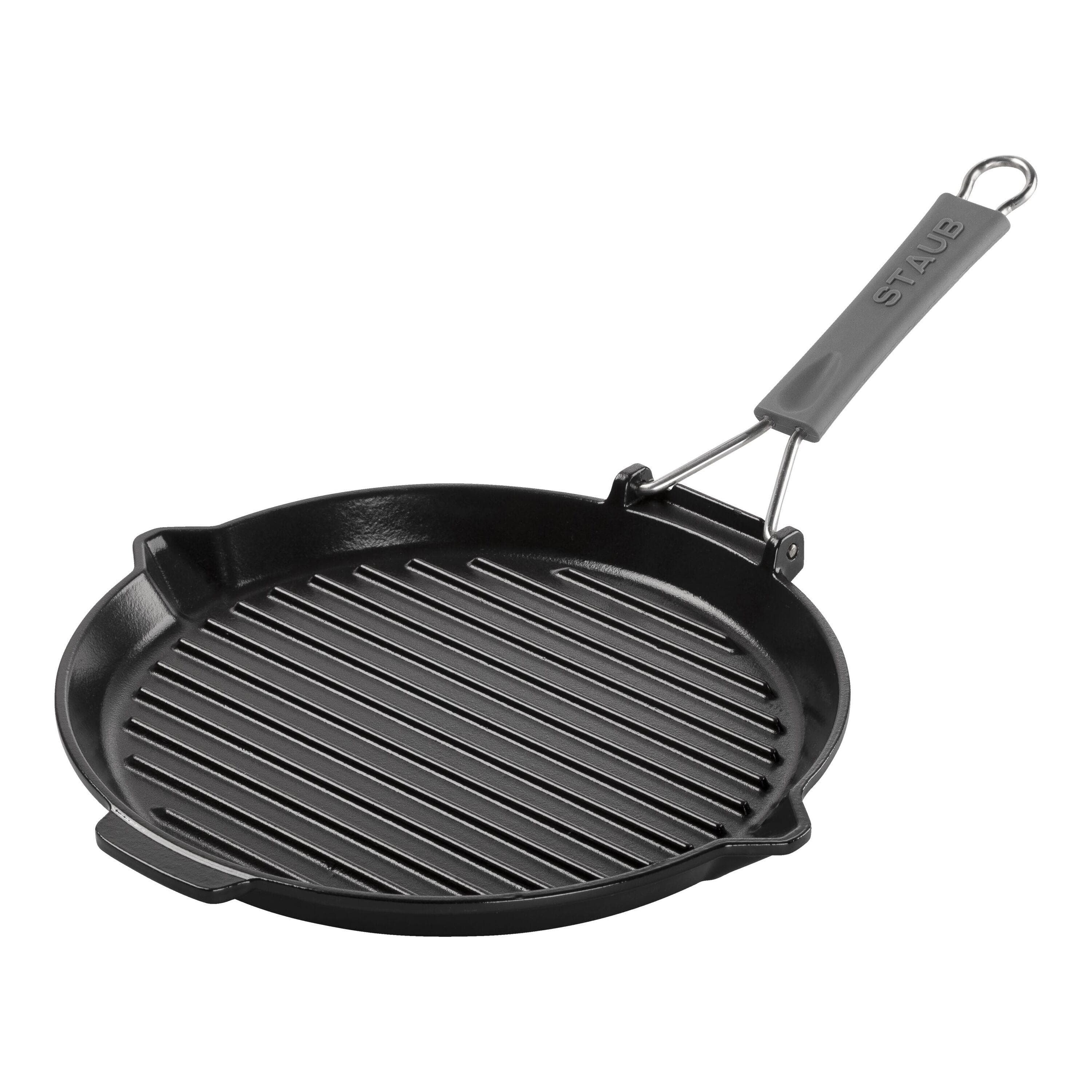 Staub Grillpfanne mit Ausgießnase 28 cm Schwarz Gusseisen