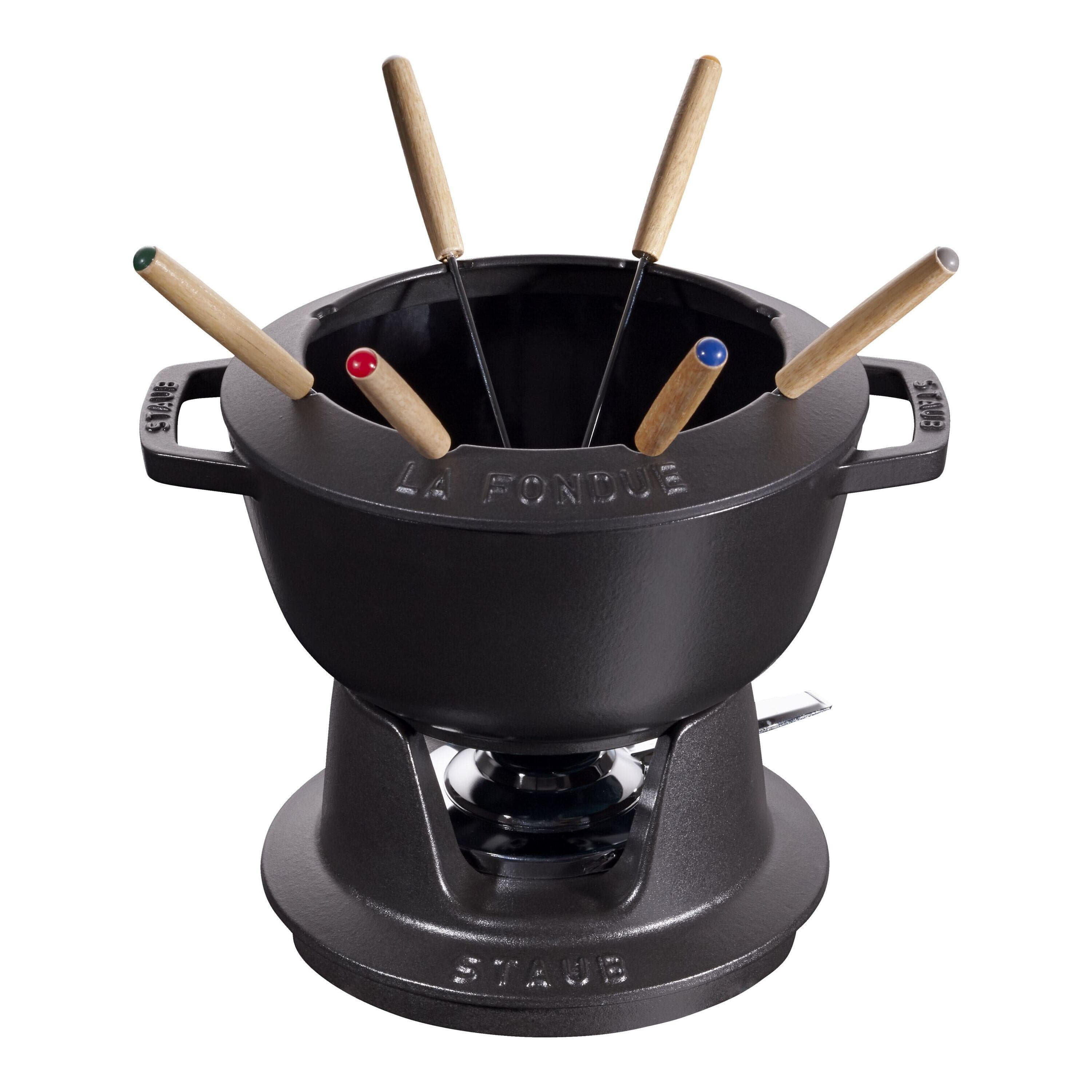 STAUB Fondue-Set 20 cm Schwarz Gusseisen