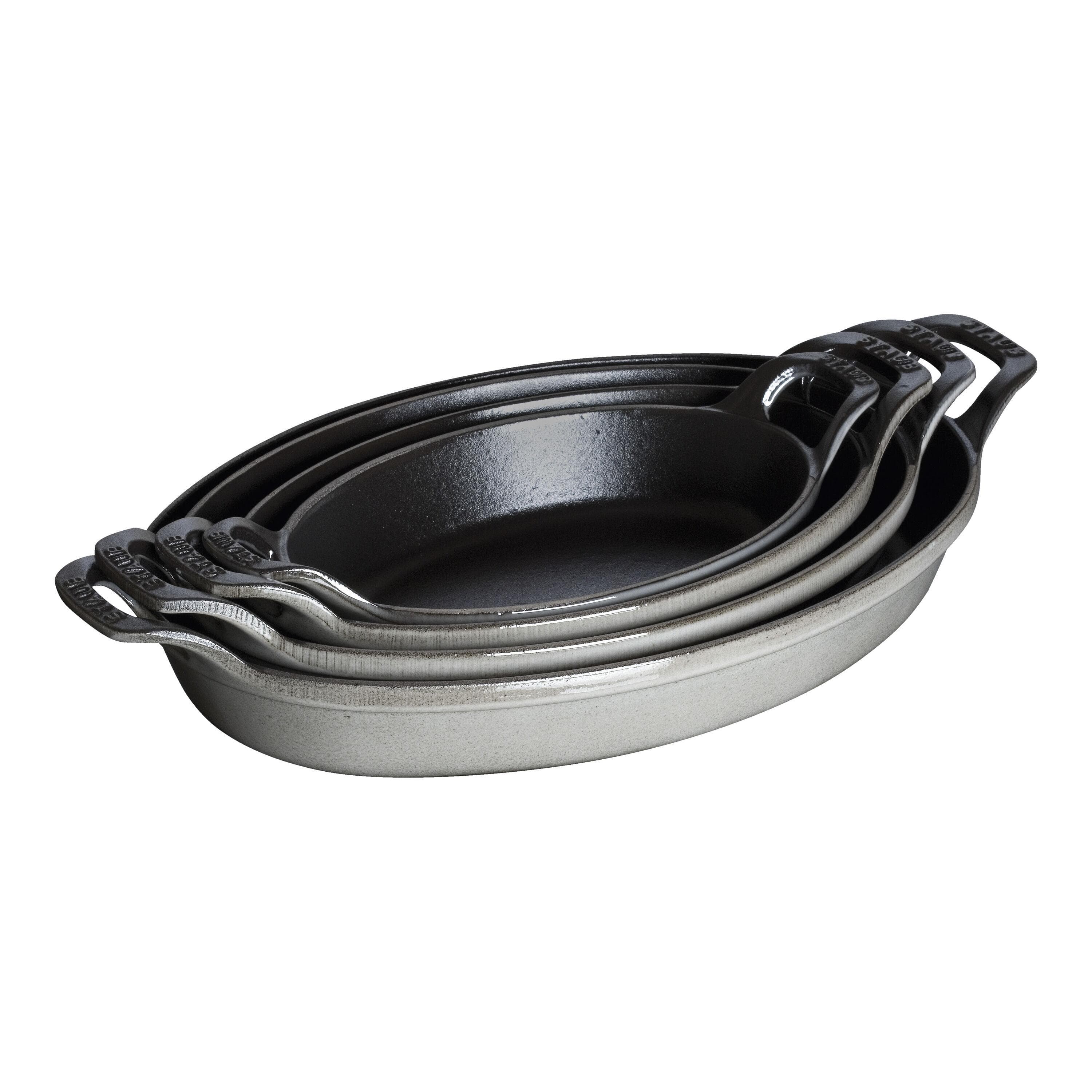 Staub Specialities Ofenform 24 cm Oval Graphit-Grau Gusseisen