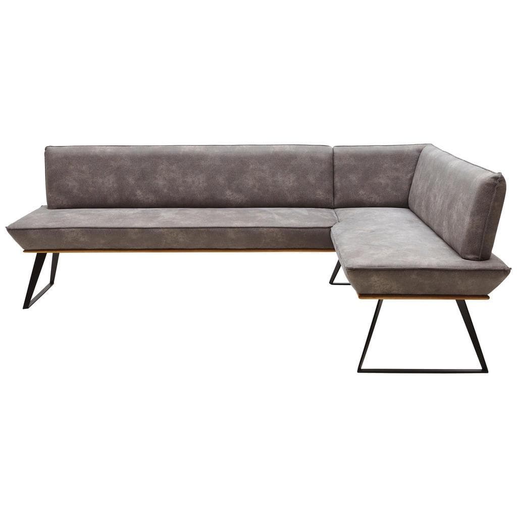 Voleo Eckbank Schwarz Graubraun Lederlook 5-Sitzer