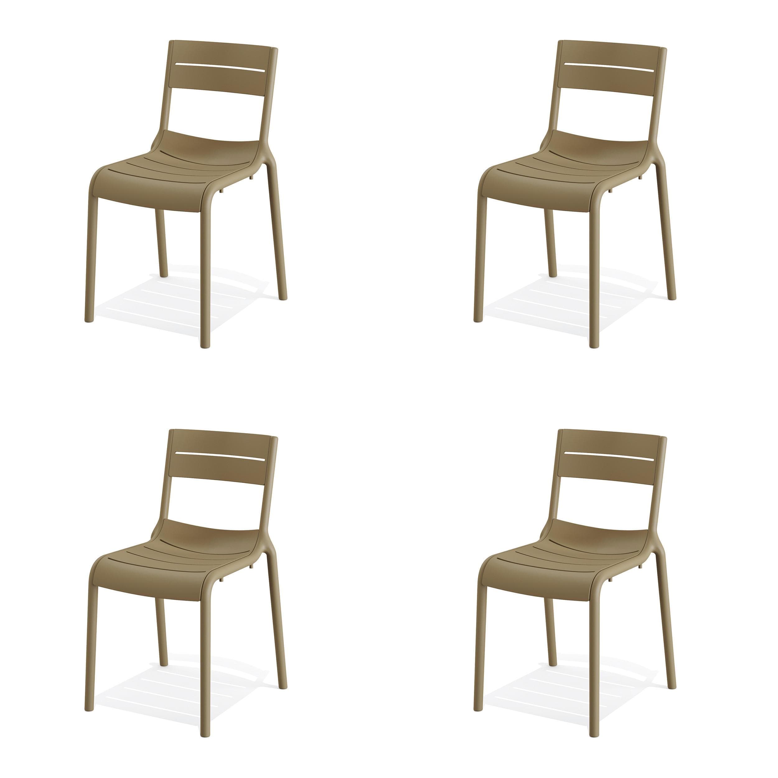 Calor Gartenstuhl-Set 4-teilig Sandfarben Kunststoff