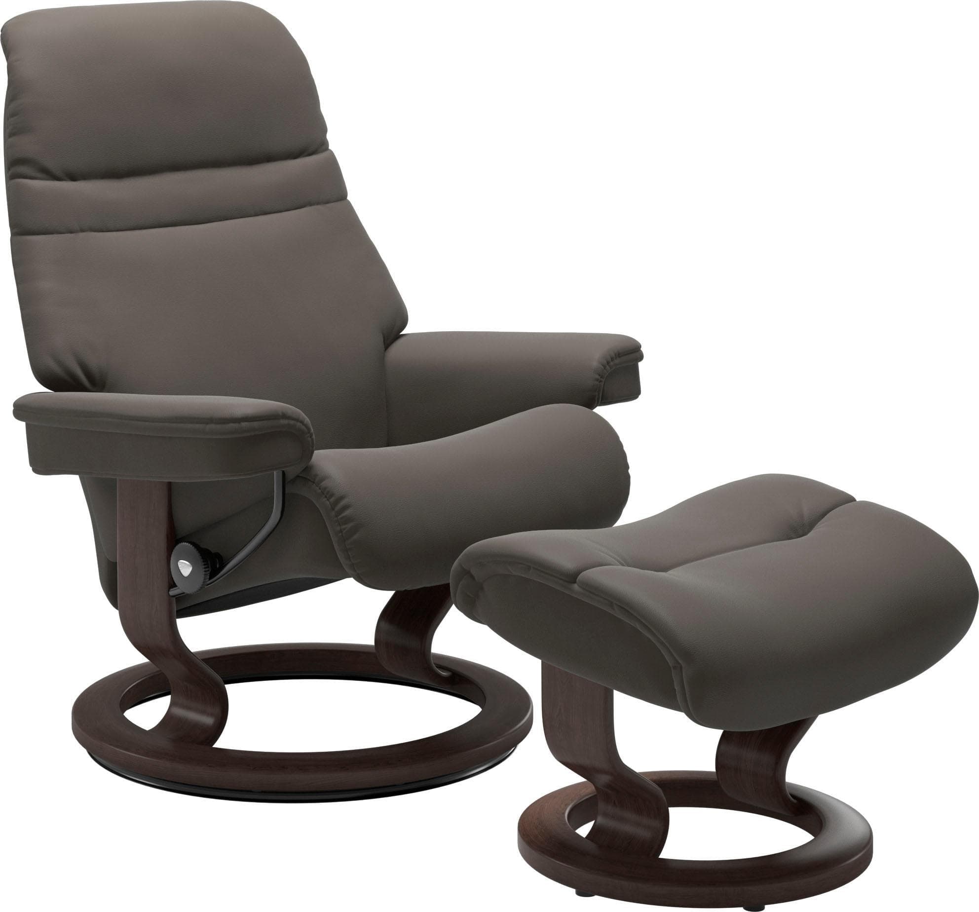 Stressless Sunrise Fußhocker Grau Leder PALOMA Classic Base