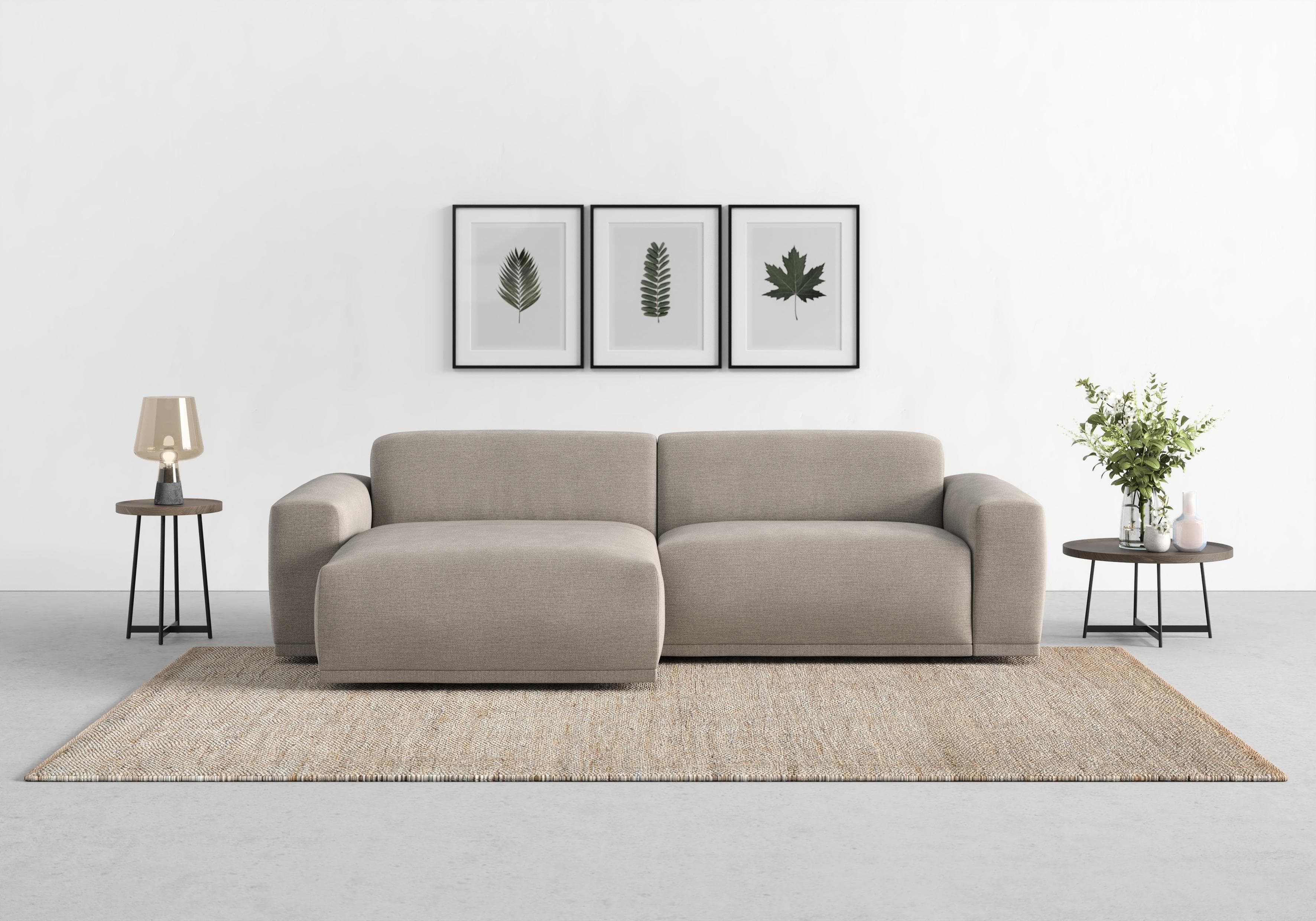 Ecksofa TRENDMANUFAKTUR Braga L-Form Grau Taupe Polyester