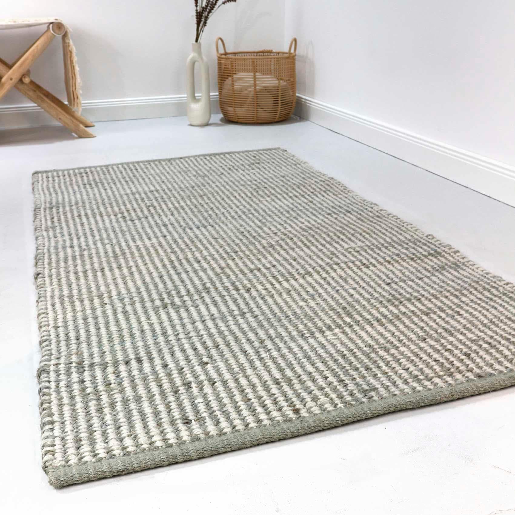 ESPRIT Wollteppich Gobi Grau Handgewebt Jute Wolle