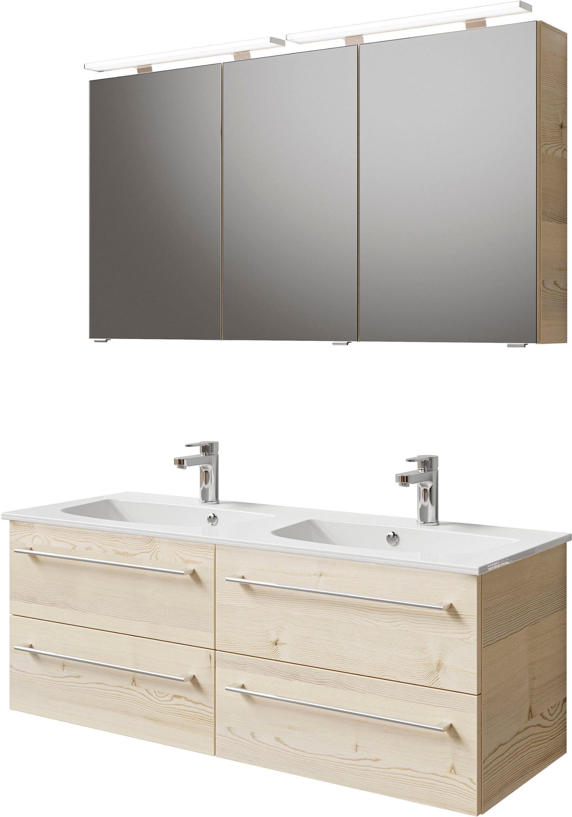 Badmöbel-Set SAPHIR Serie 6025 mit LED-Spiegelschrank und Mineralgussbecken