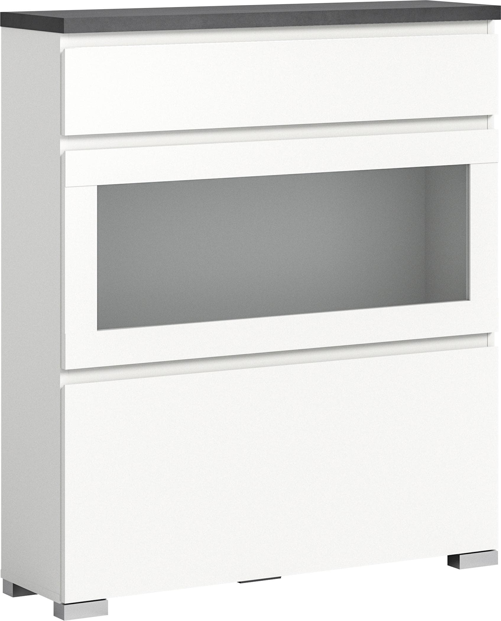 INOSIGN Schuhschrank Skoskap 27cm Tiefe 2 Klappen 1 Schubkasten 8 Schuhpaare Weiß