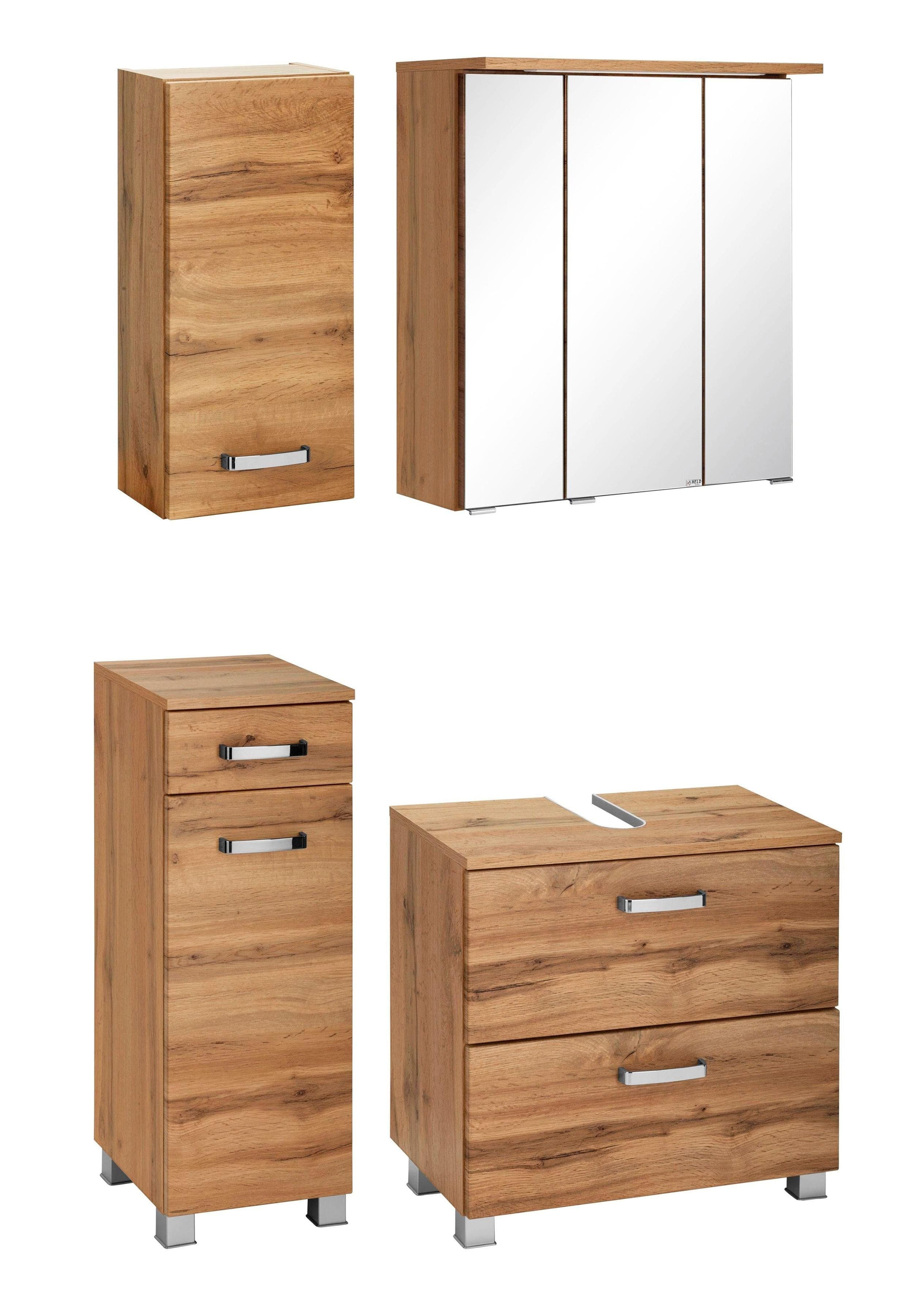Badmöbel-Set WELLTIME "Ravenna" Eichefarben MDF Melamin