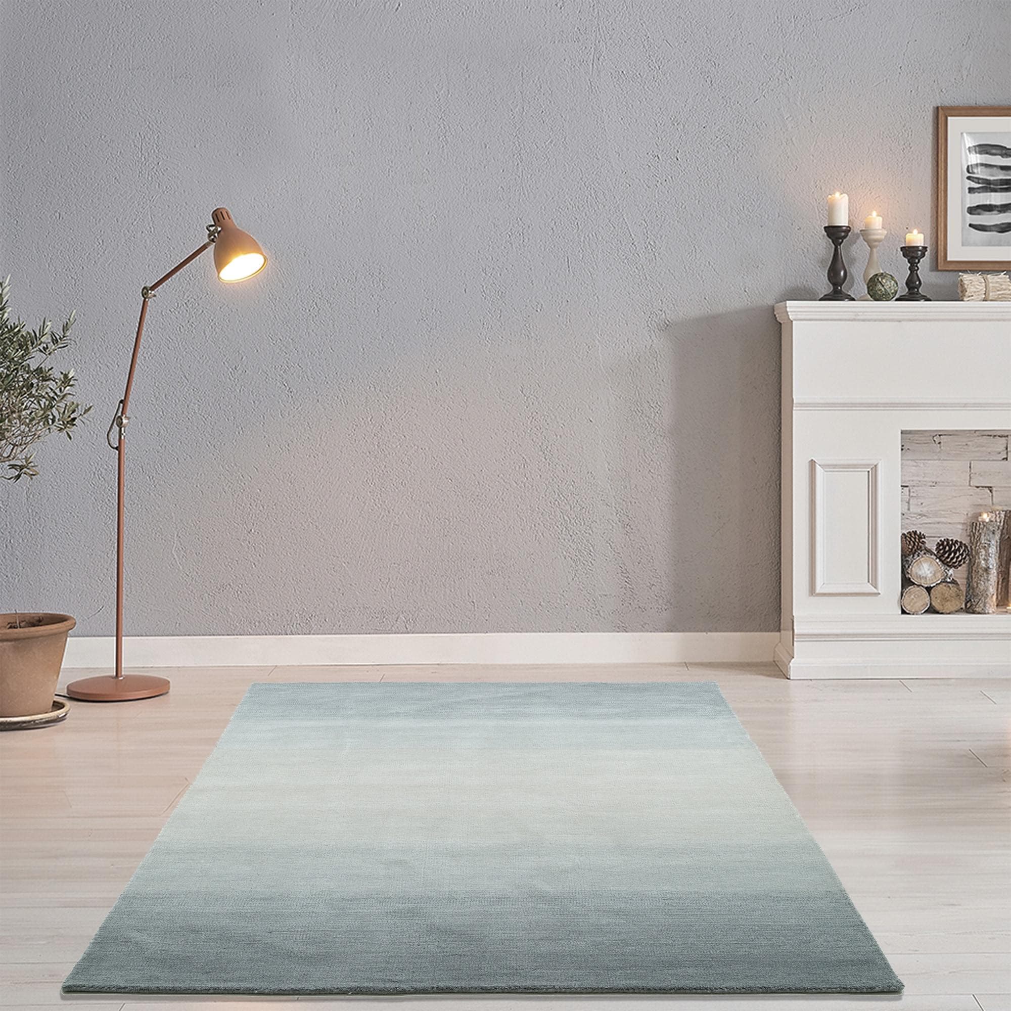 THEKO Wollteppich Wool Comfort Grau Handgewebt Schurwolle