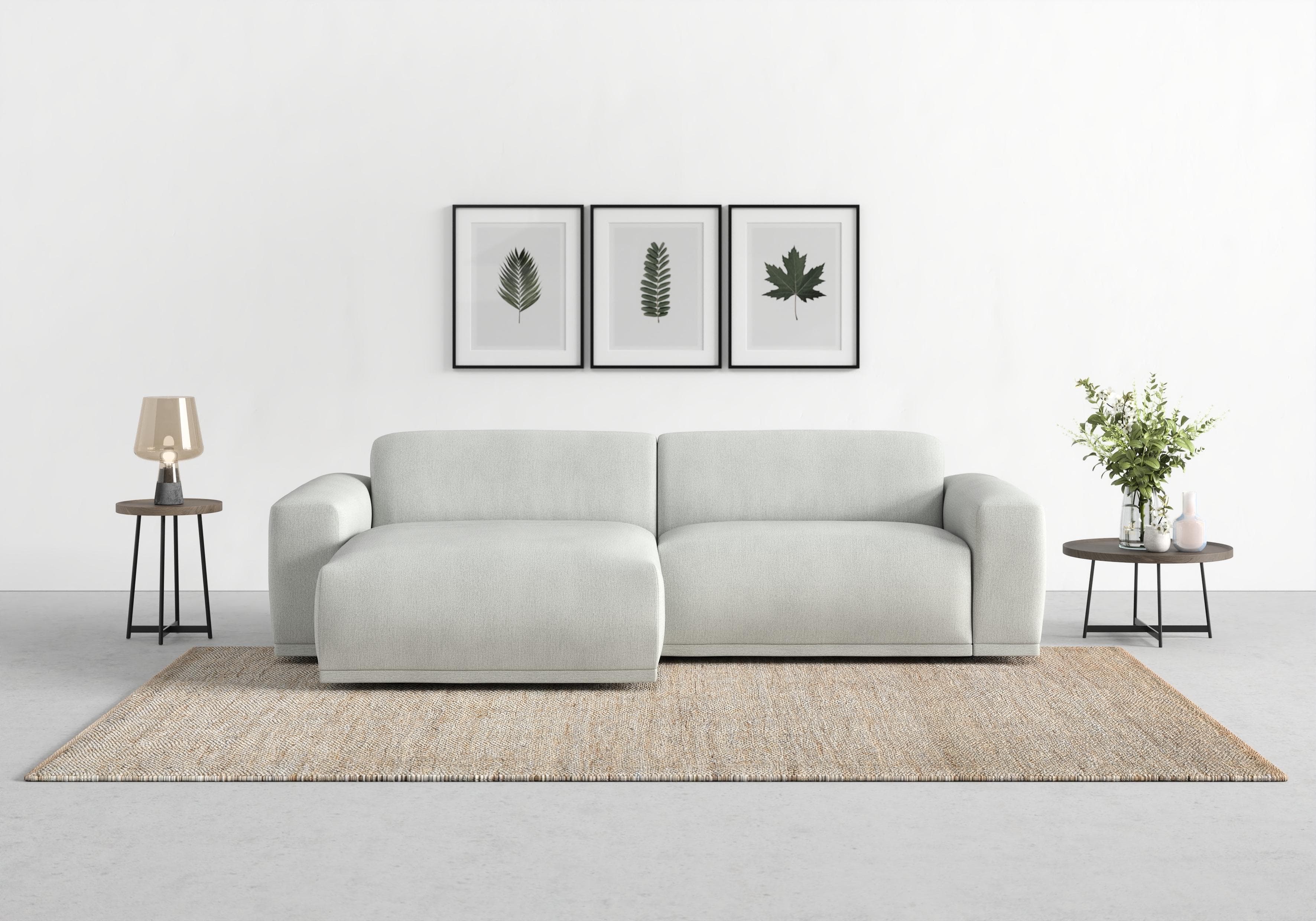 Ecksofa TRENDMANUFAKTUR Braga L-Form Silber Modern