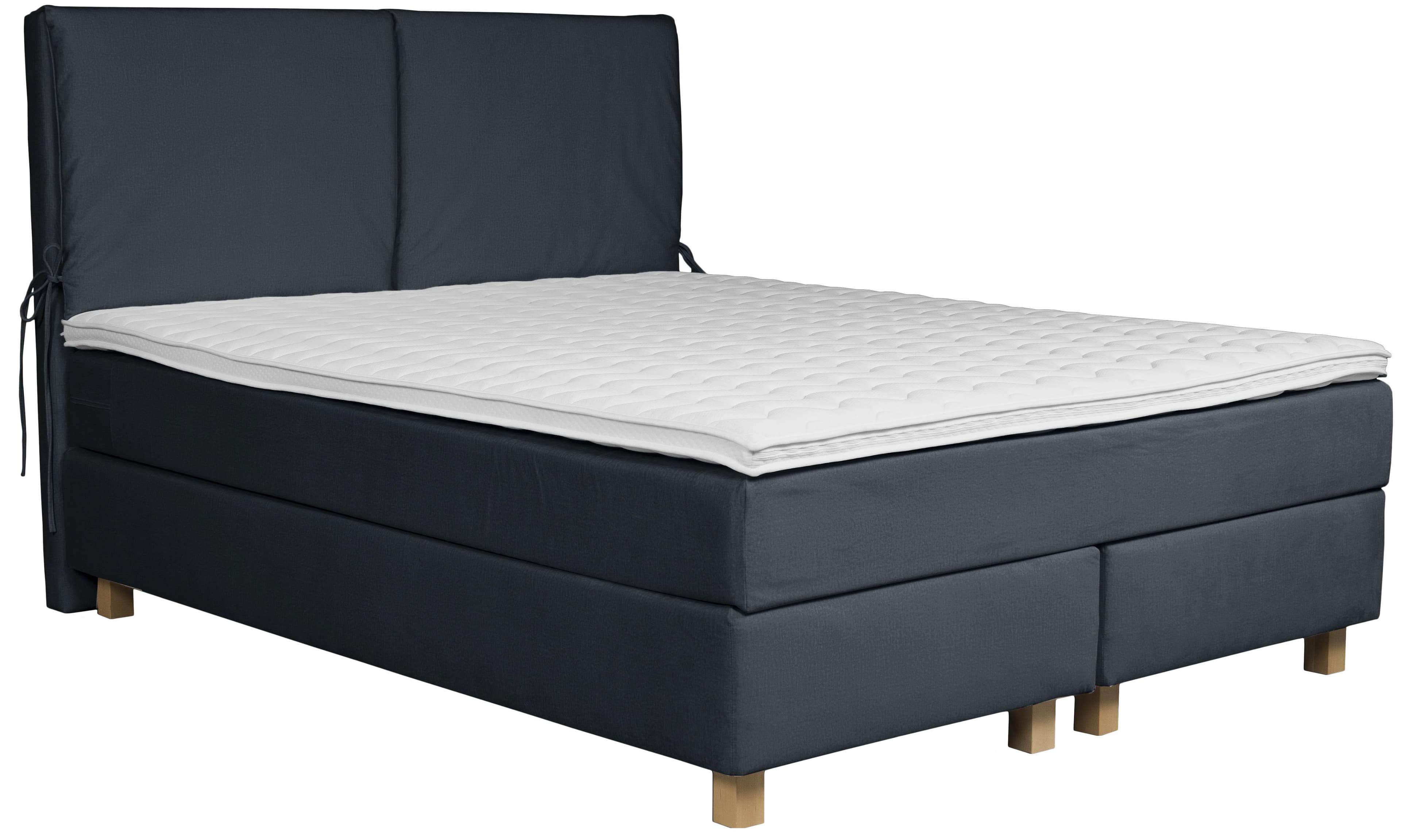 Boxspringbett HOME AFFAIRE Nele Blau Samtvelours mit Visco-Topper