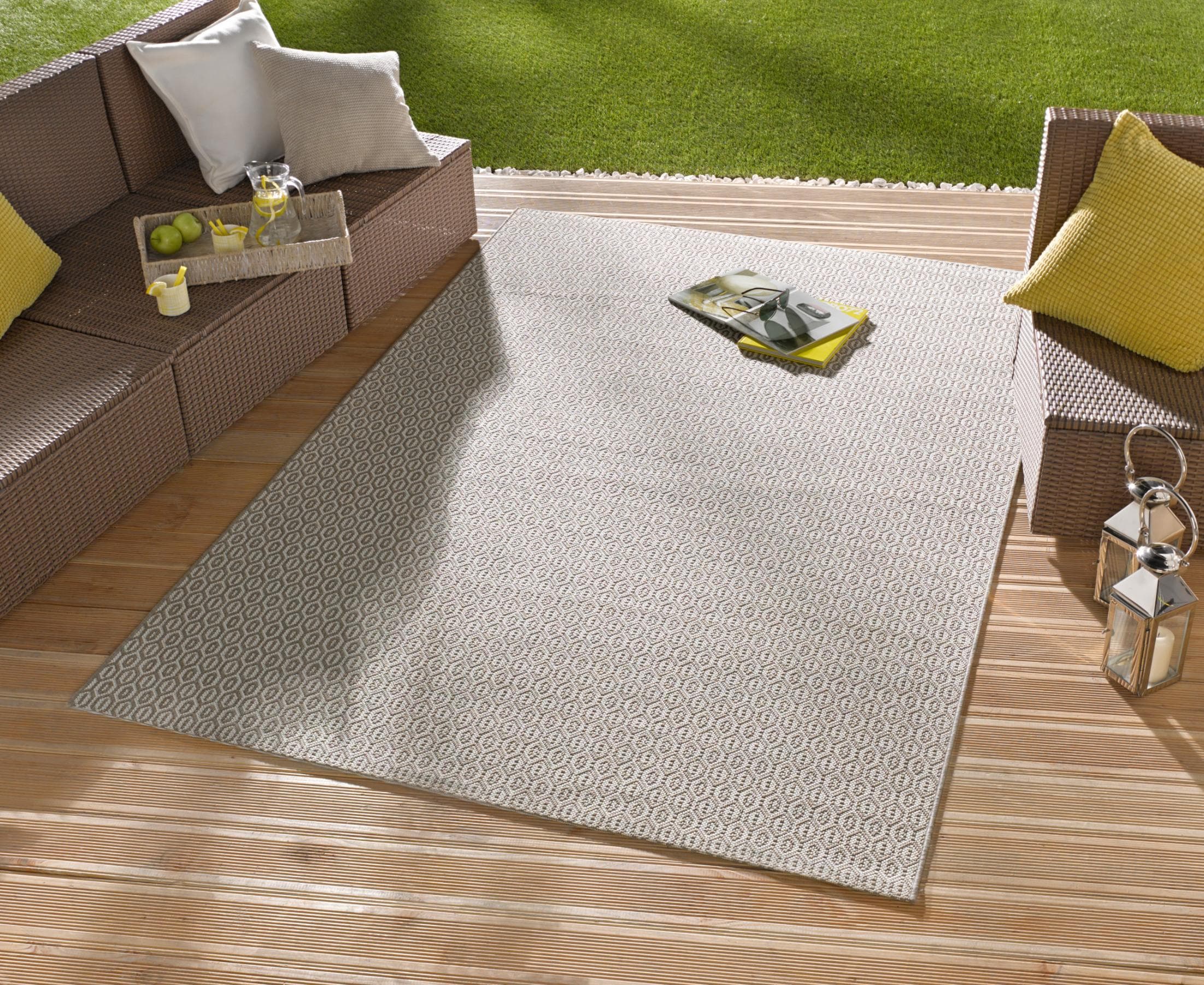 NORTHRUGS Teppich Coin Grau In- & Outdoor Polypropylen